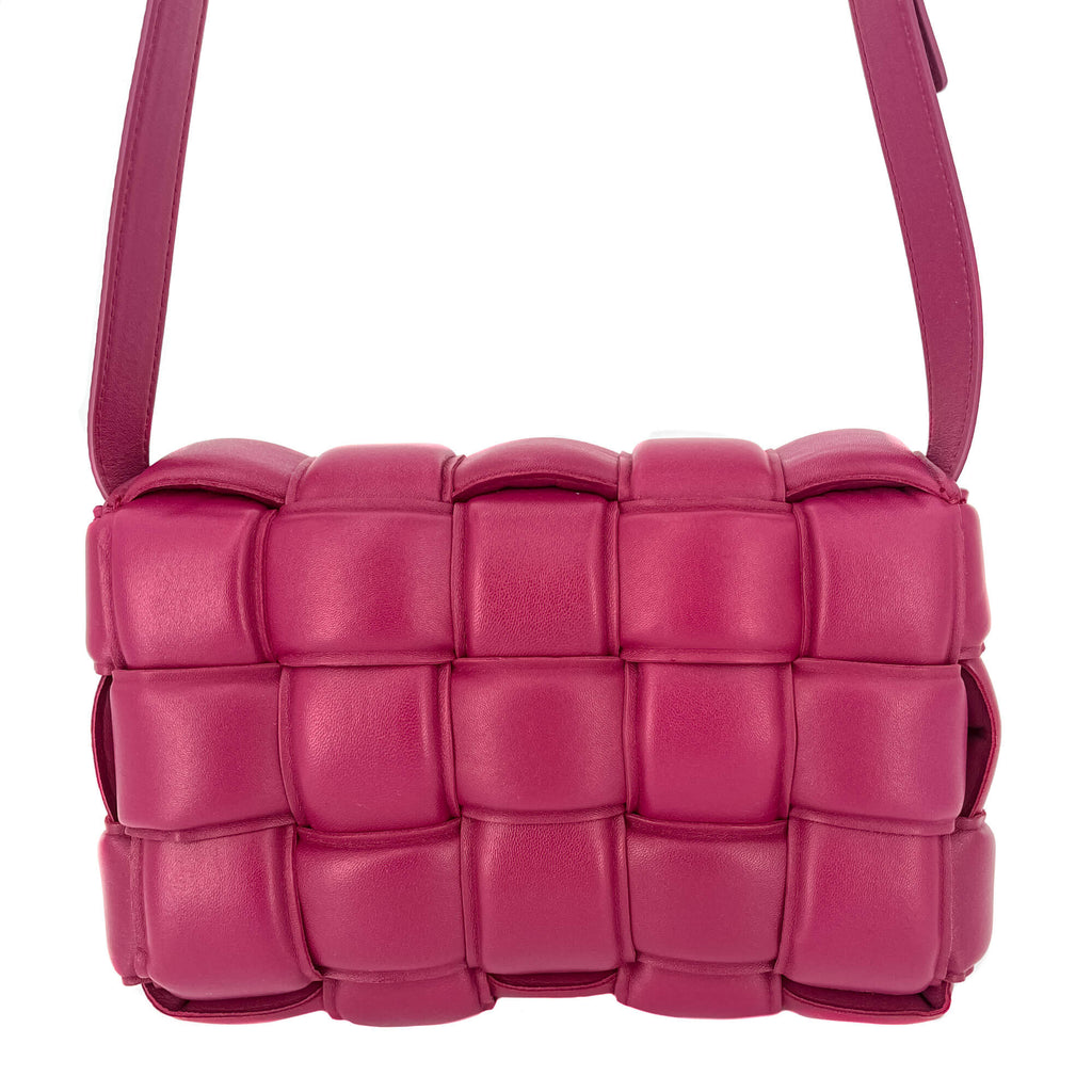 Padded Cassette Leather Shoulder Violet Bag