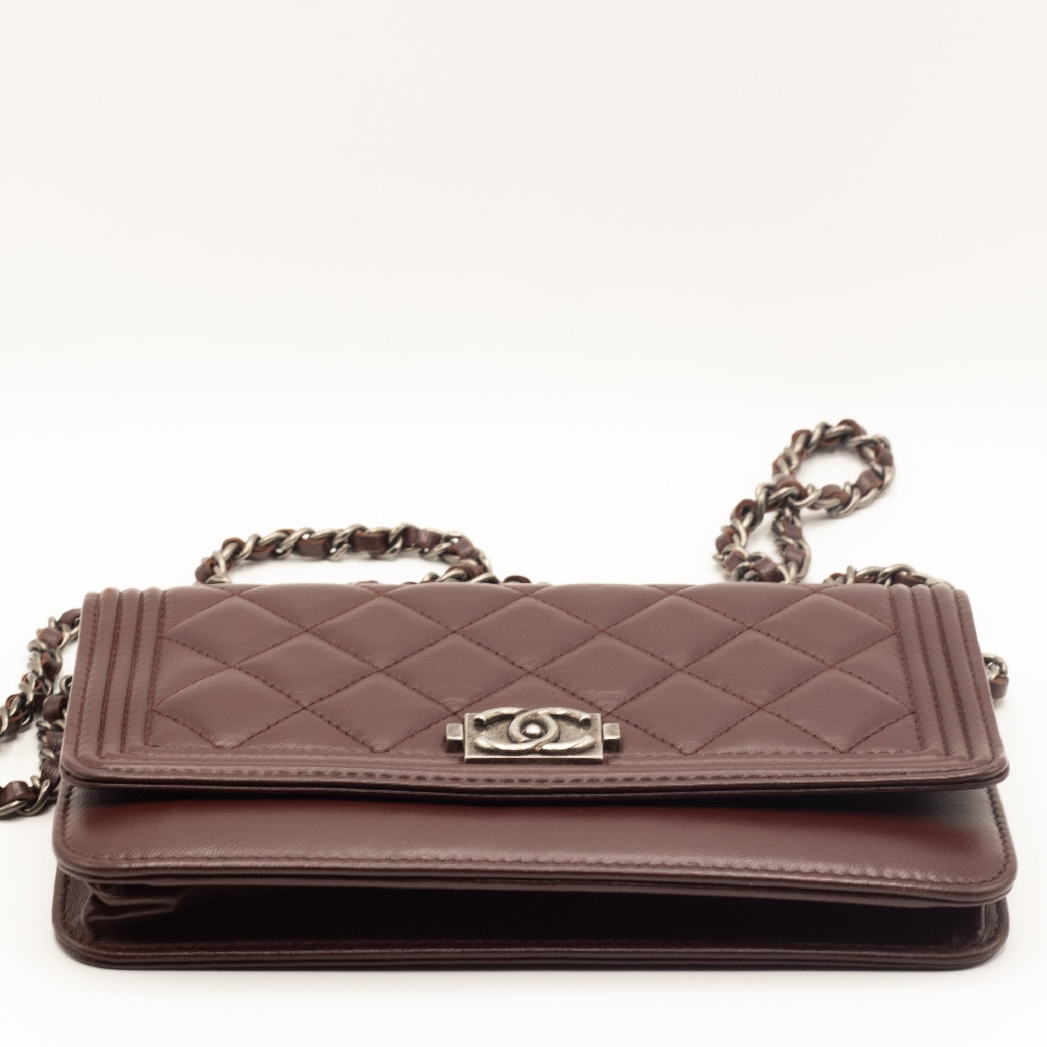Boy WOC Clutch Burgundy Quilted Lambskin Leather