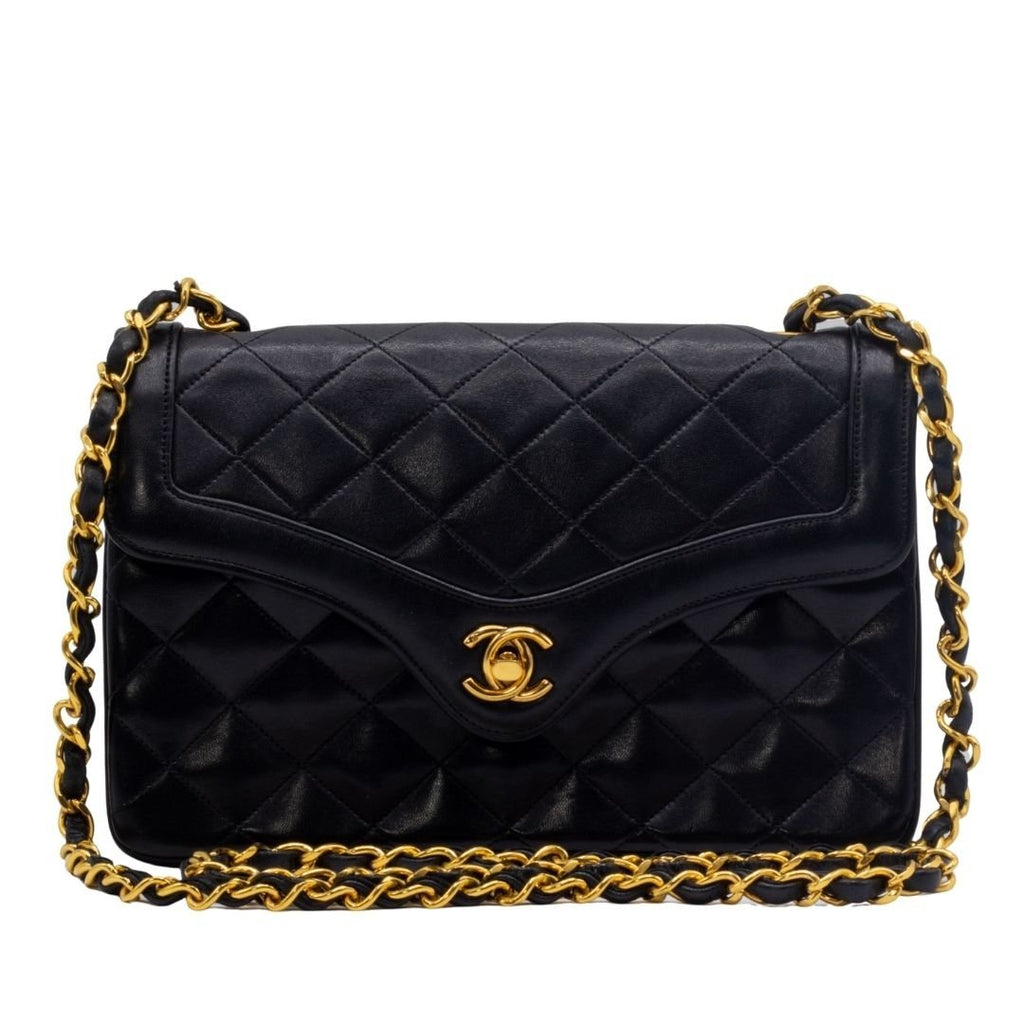 Classic Flap Bag in Black Matelassé Leather