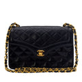 Classic Flap Bag in Black Matelassé Leather