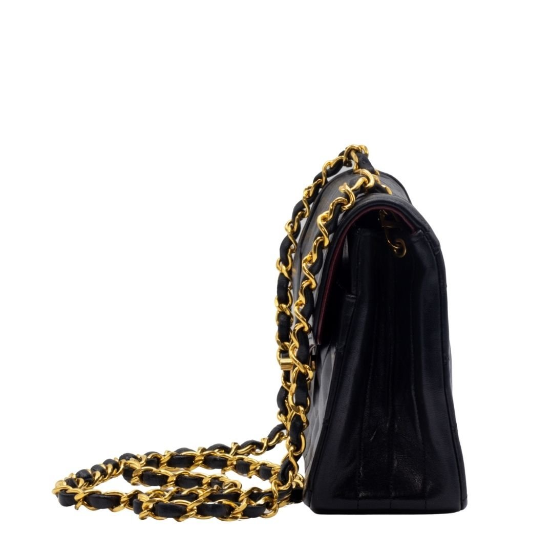 Classic Flap Bag in Black Matelassé Leather