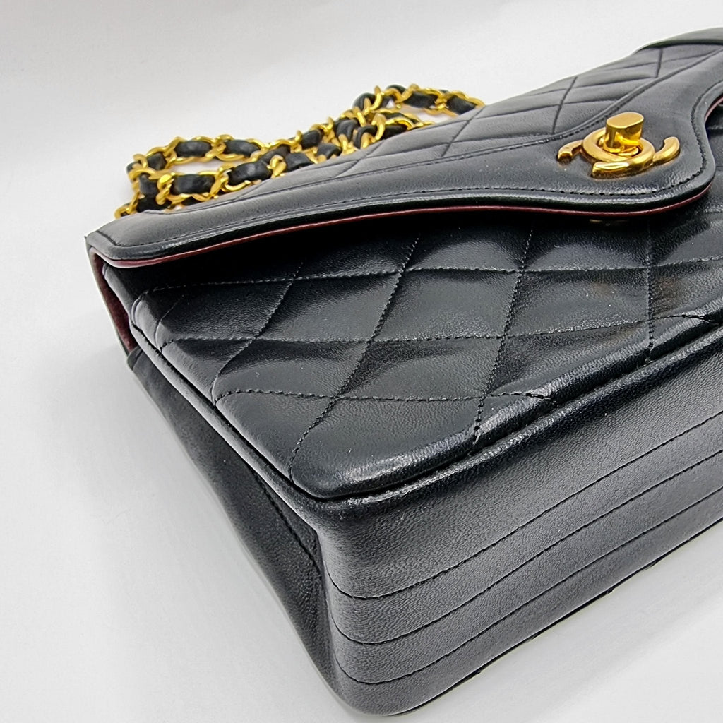 Classic Flap Bag in Black Matelassé Leather
