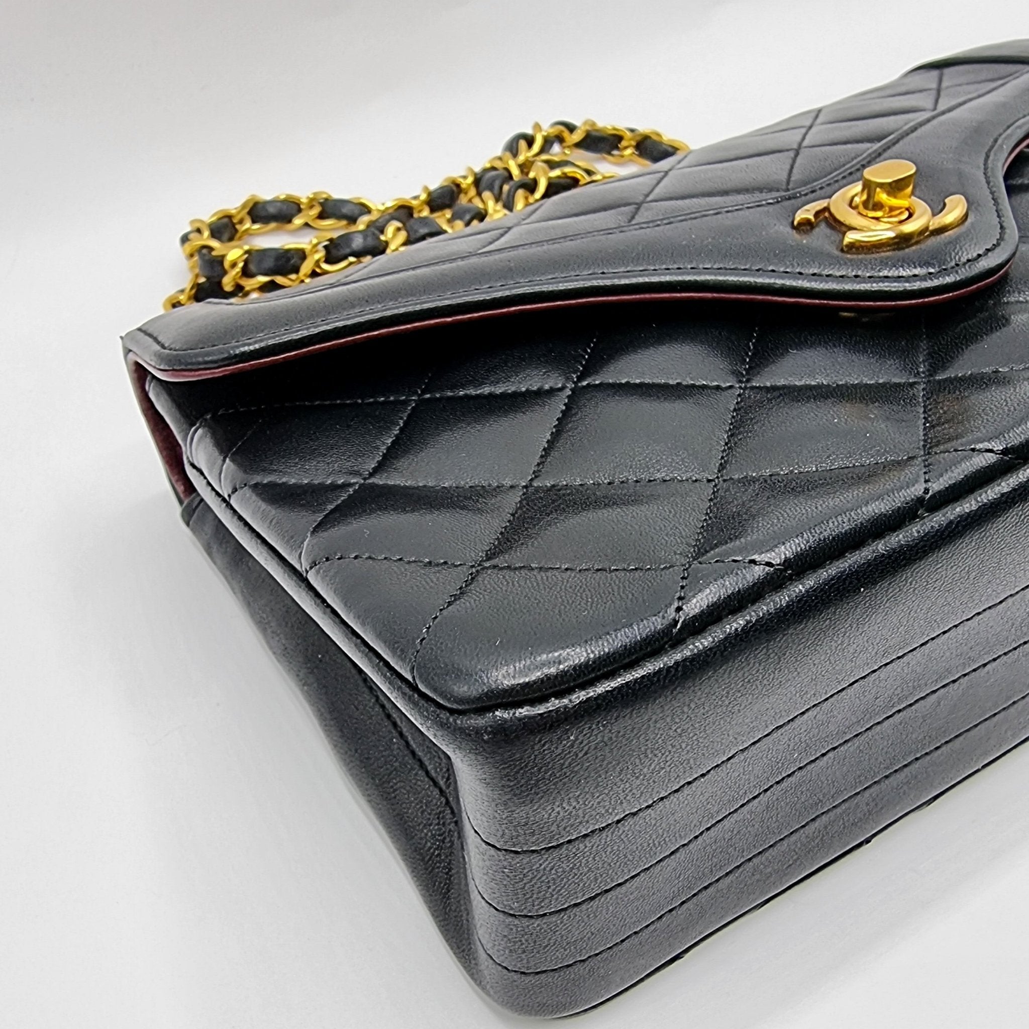 Classic Flap Bag in Black Matelassé Leather