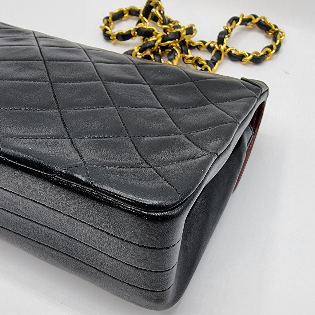 Classic Flap Bag in Black Matelassé Leather