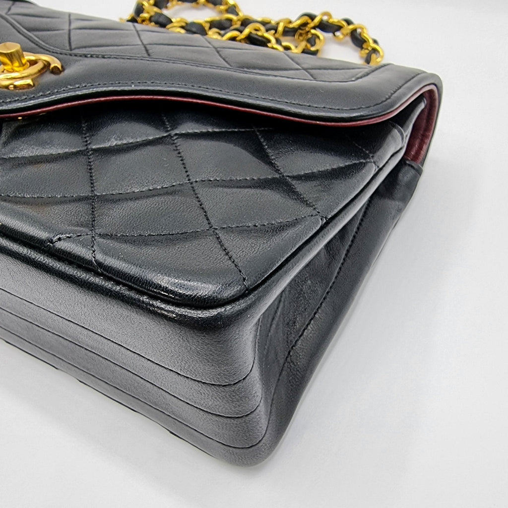 Classic Flap Bag in Black Matelassé Leather