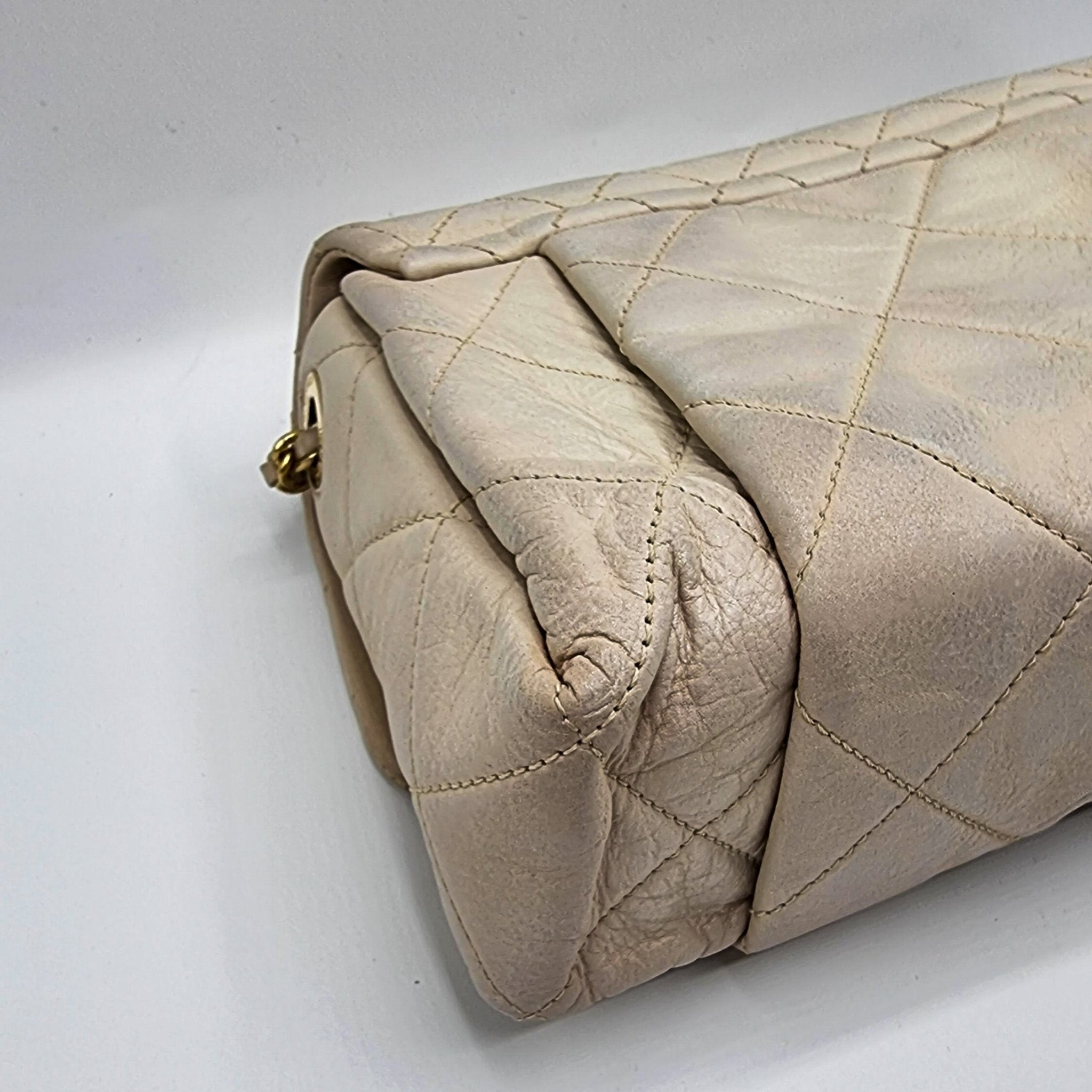 Classic Flap White Lambskin Leather