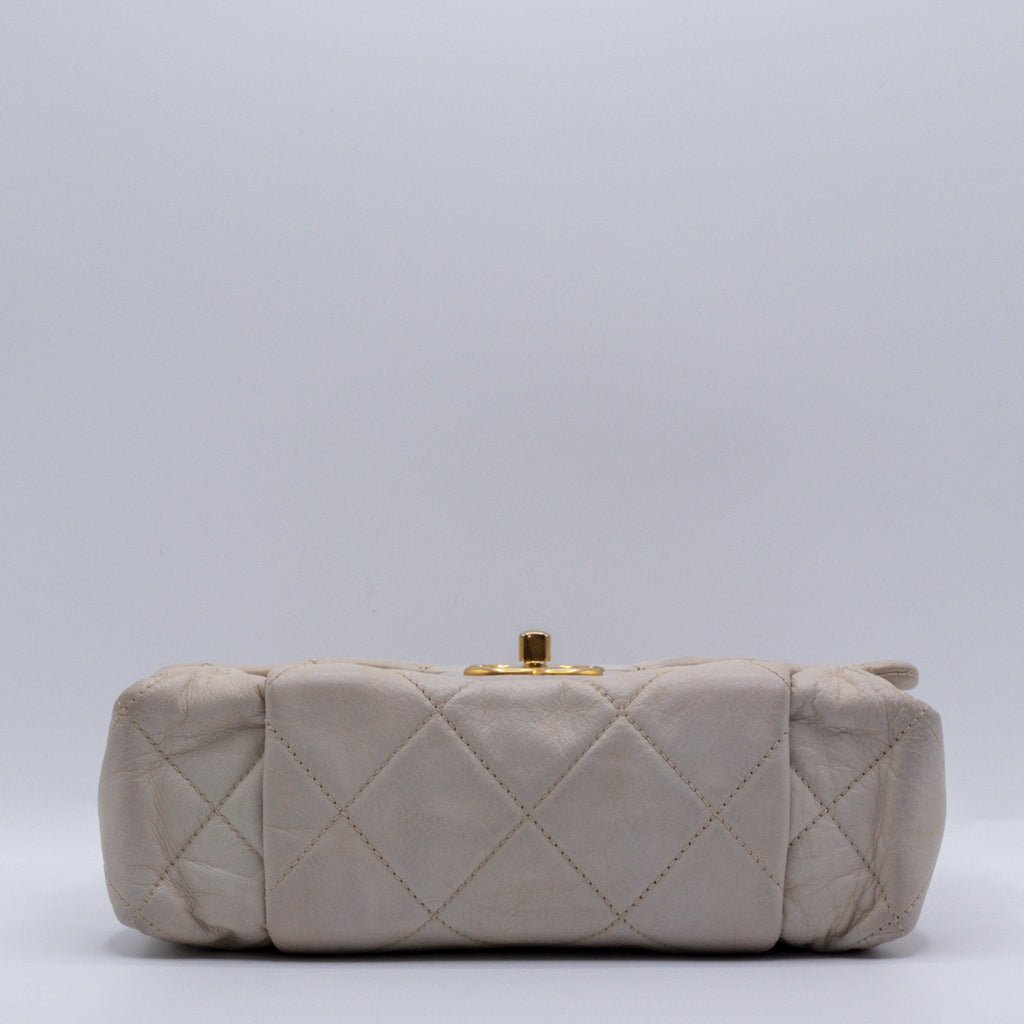 Classic Flap White Lambskin Leather