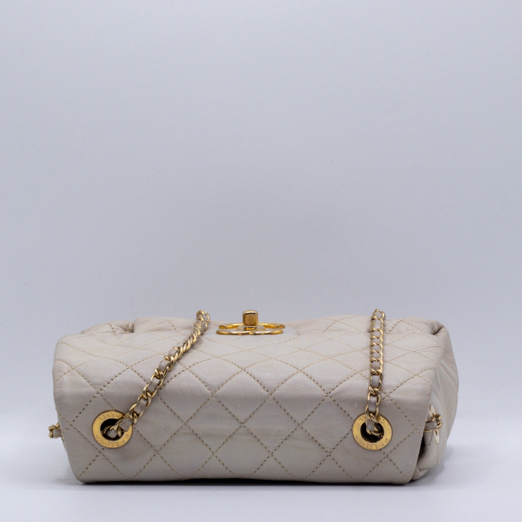 Classic Flap White Lambskin Leather