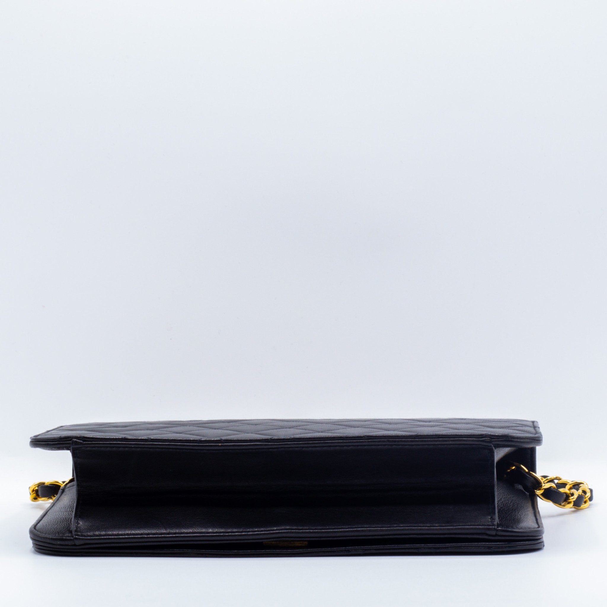 Full Flap Lambskin Leather Shoulder Bag Vintage