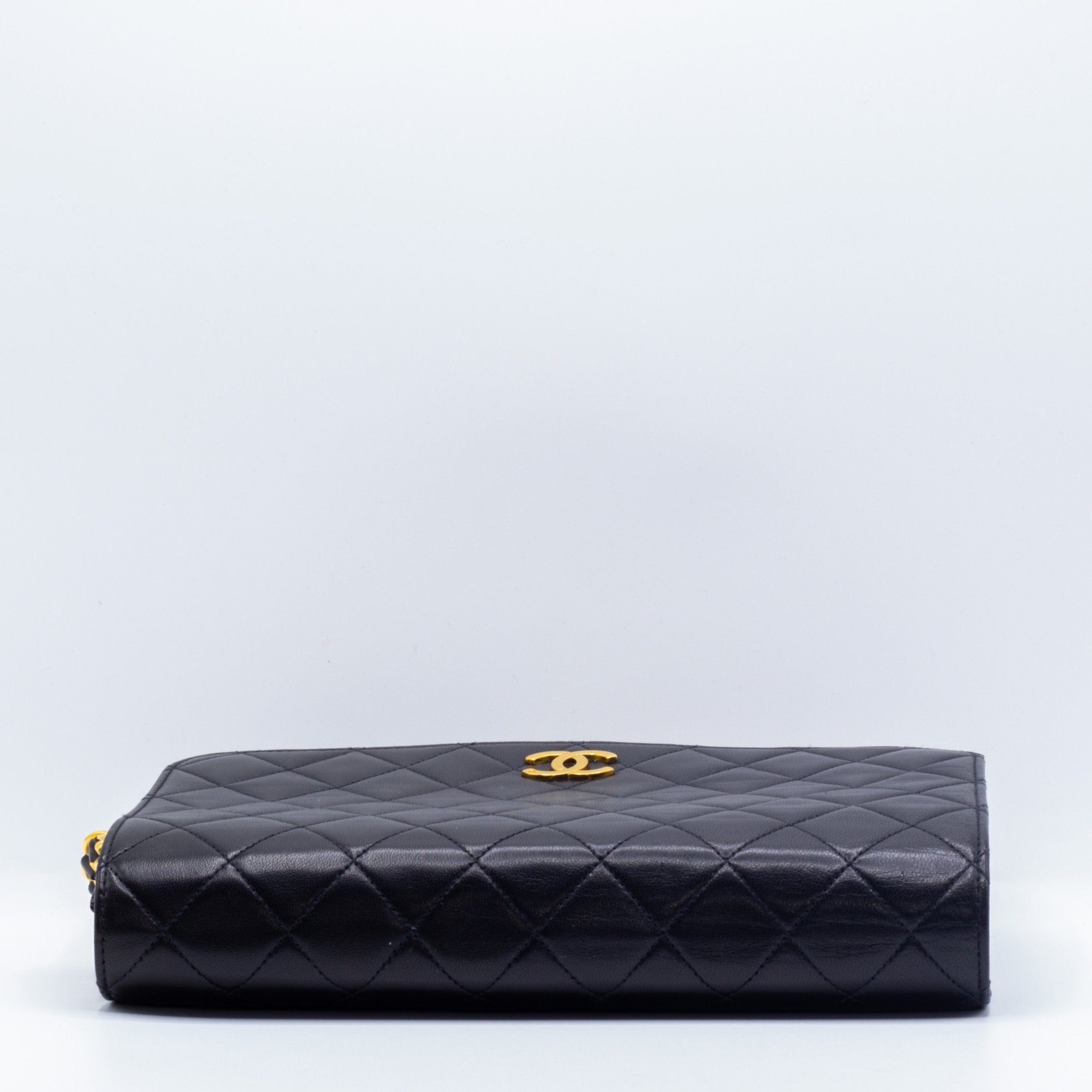 Full Flap Lambskin Leather Shoulder Bag Vintage