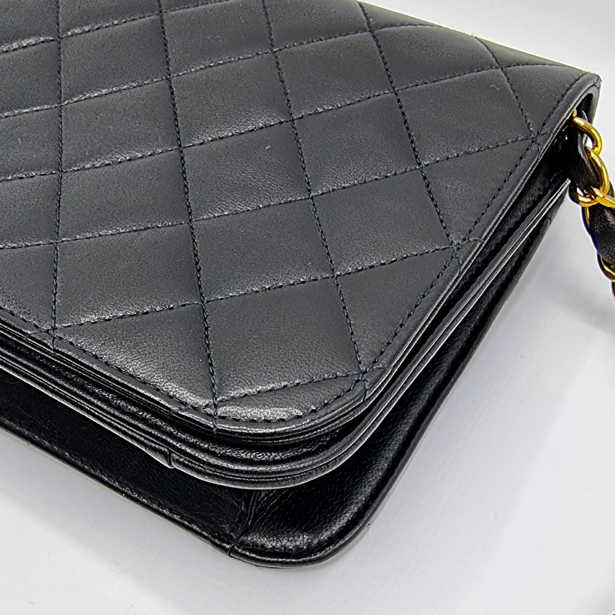 Full Flap Lambskin Leather Shoulder Bag Vintage
