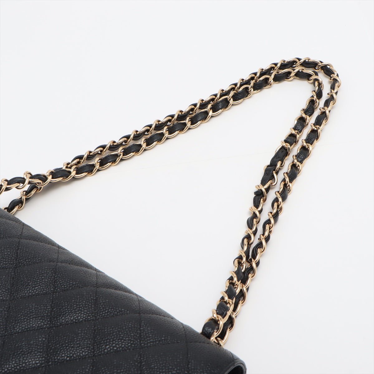Jumbo Classic Double Flap Black Caviar Leather