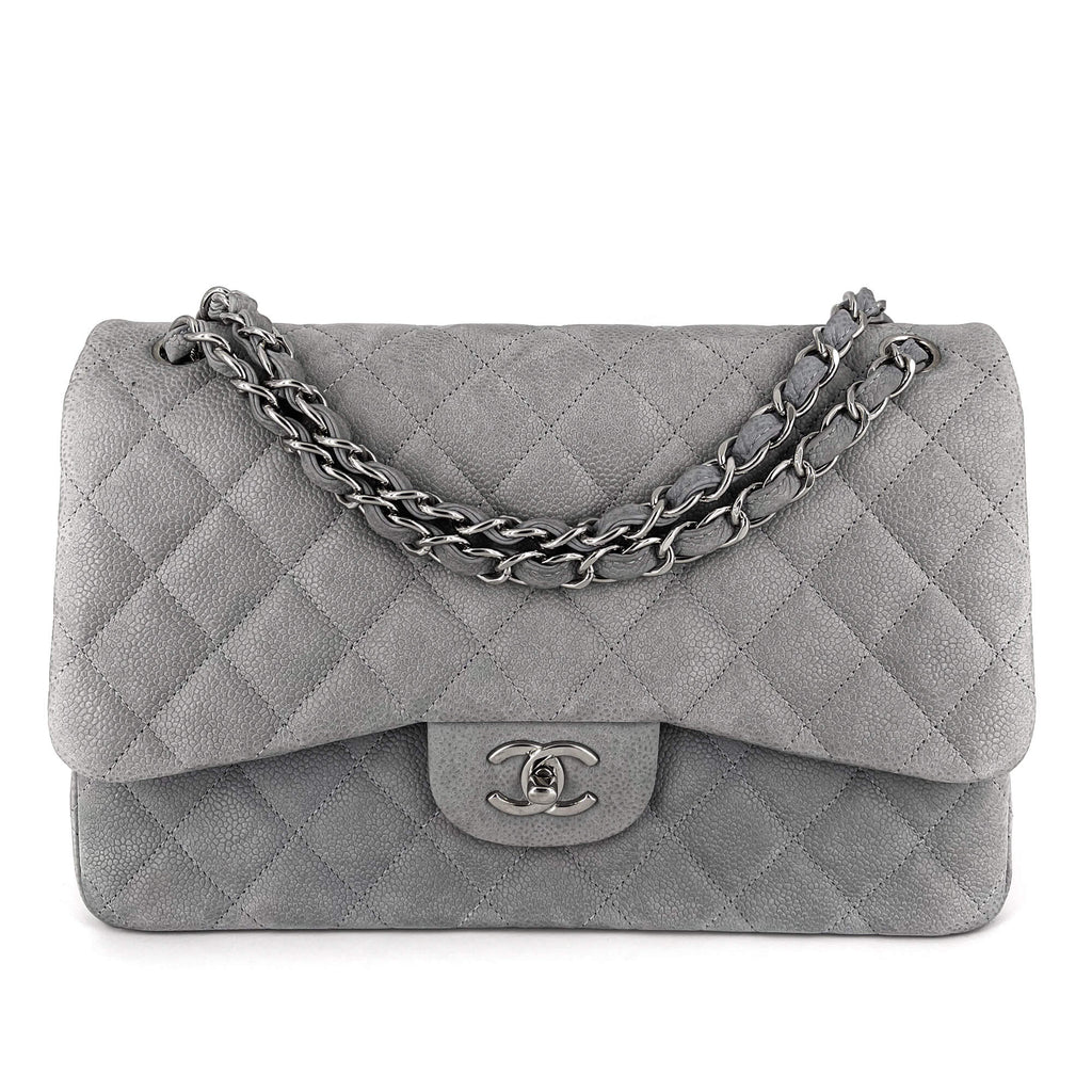 Jumbo Classic Double Flap Grey Caviar Leather SiLouis Vuittoner
