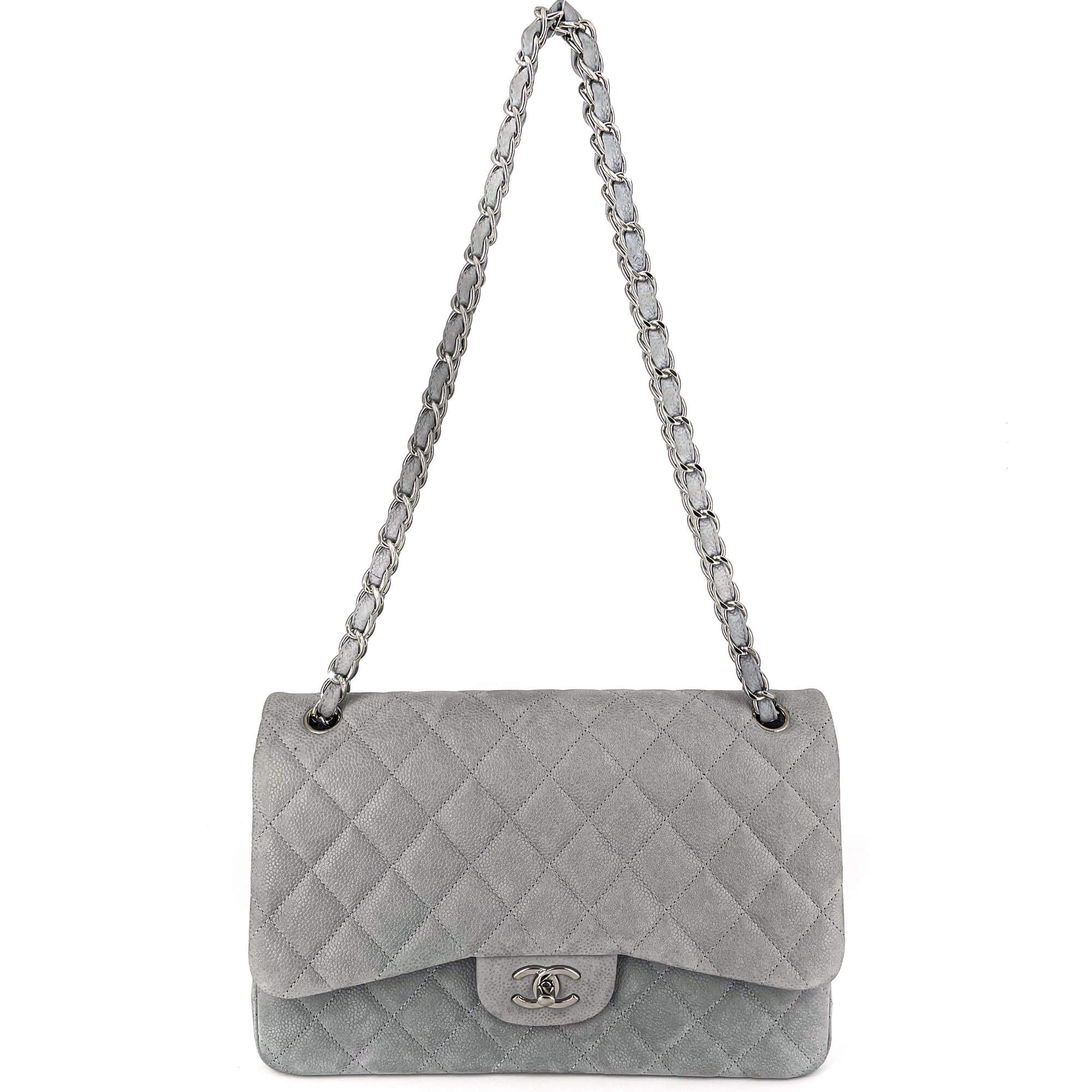 Jumbo Classic Double Flap Grey Caviar Leather SiLouis Vuittoner
