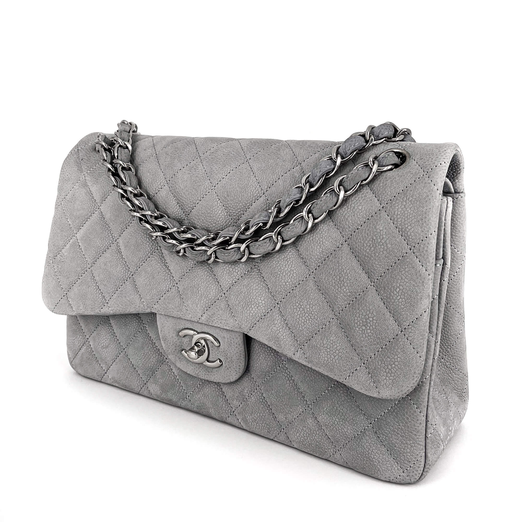 Jumbo Classic Double Flap Grey Caviar Leather SiLouis Vuittoner