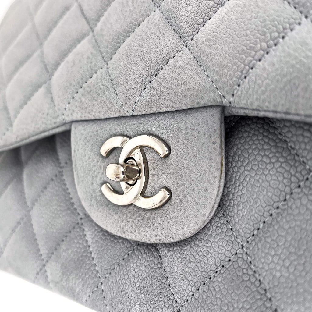 Jumbo Classic Double Flap Grey Caviar Leather SiLouis Vuittoner