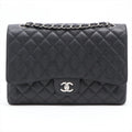 Maxi Classic Single Flap in Black Quilted Caviar Leather SiLouis Vuittoner Hardware