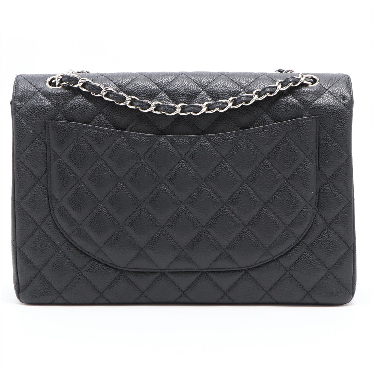 Maxi Classic Single Flap in Black Quilted Caviar Leather SiLouis Vuittoner Hardware