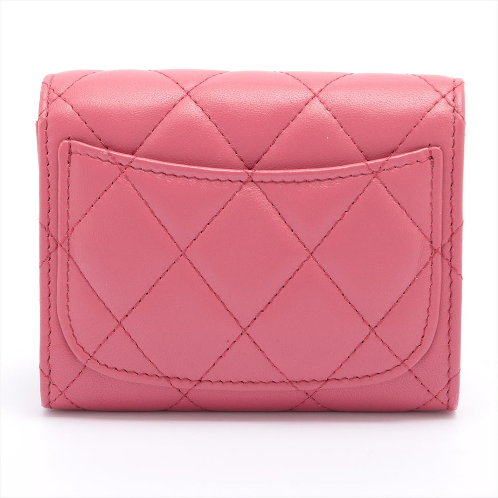 Mini Clutch With Chain in Pink Matelasse Lambskin and Gold