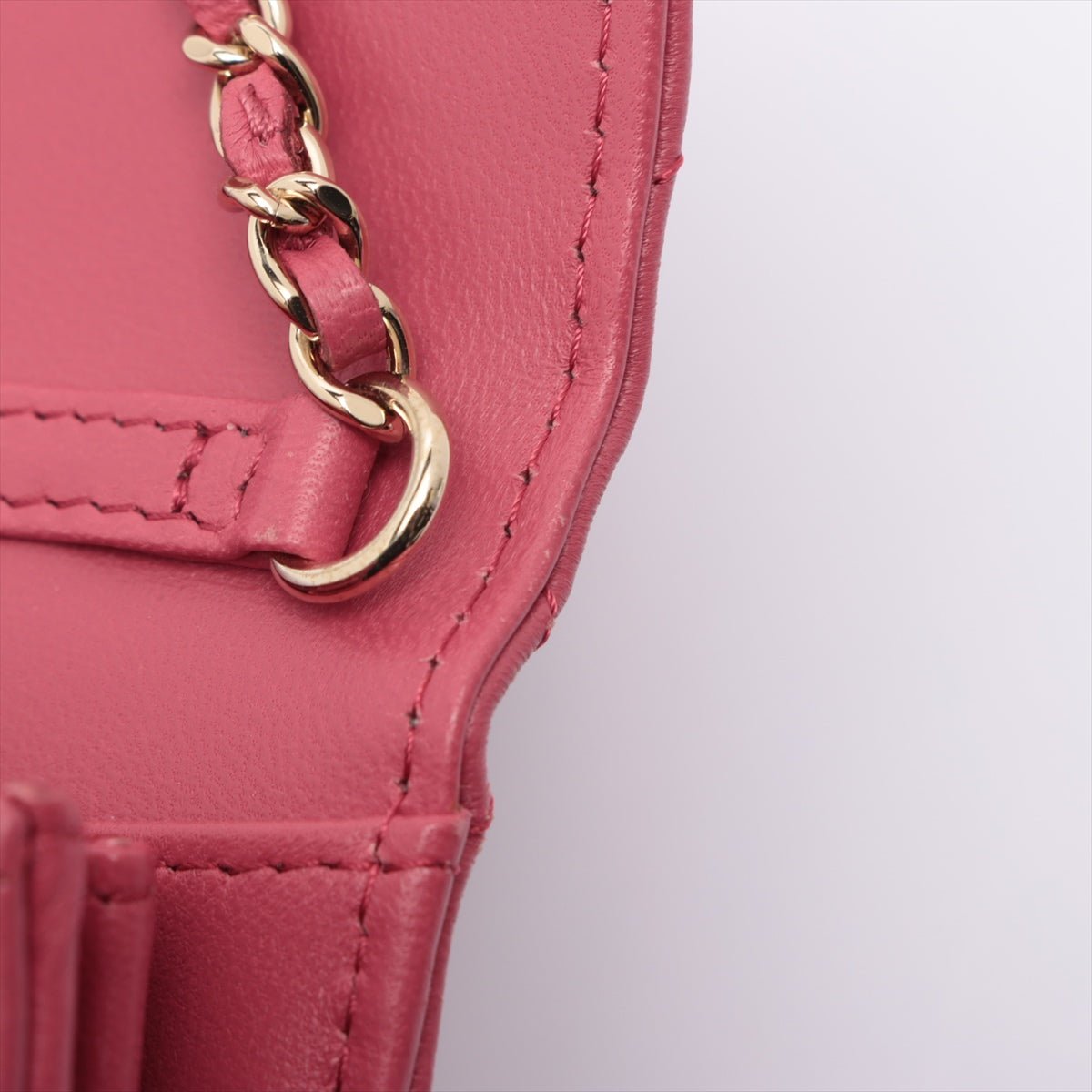 Mini Clutch With Chain in Pink Matelasse Lambskin and Gold