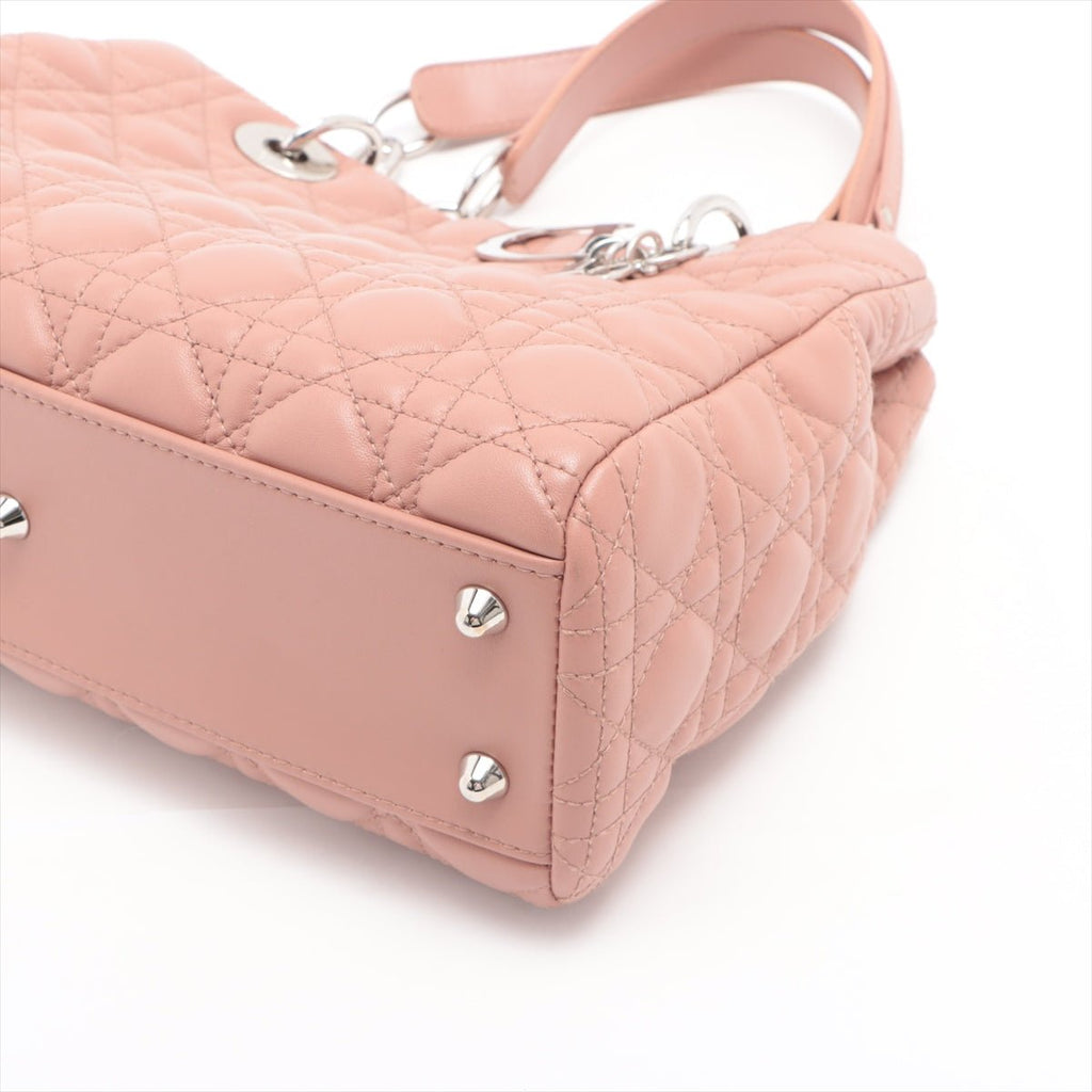 Shoulder Bag Cannage Leather Pink