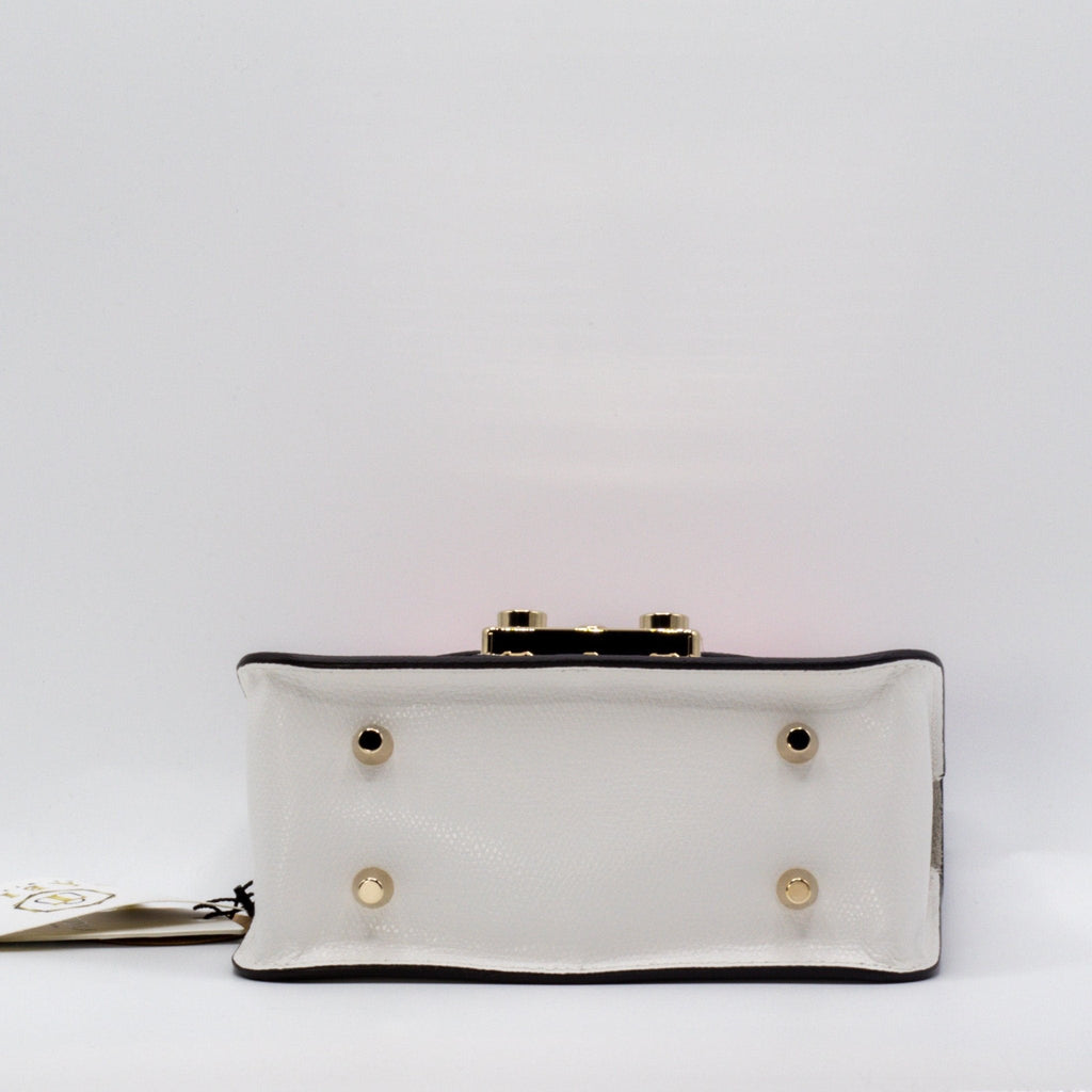 Metropolis Mini Crossbody Black and Pink Leather