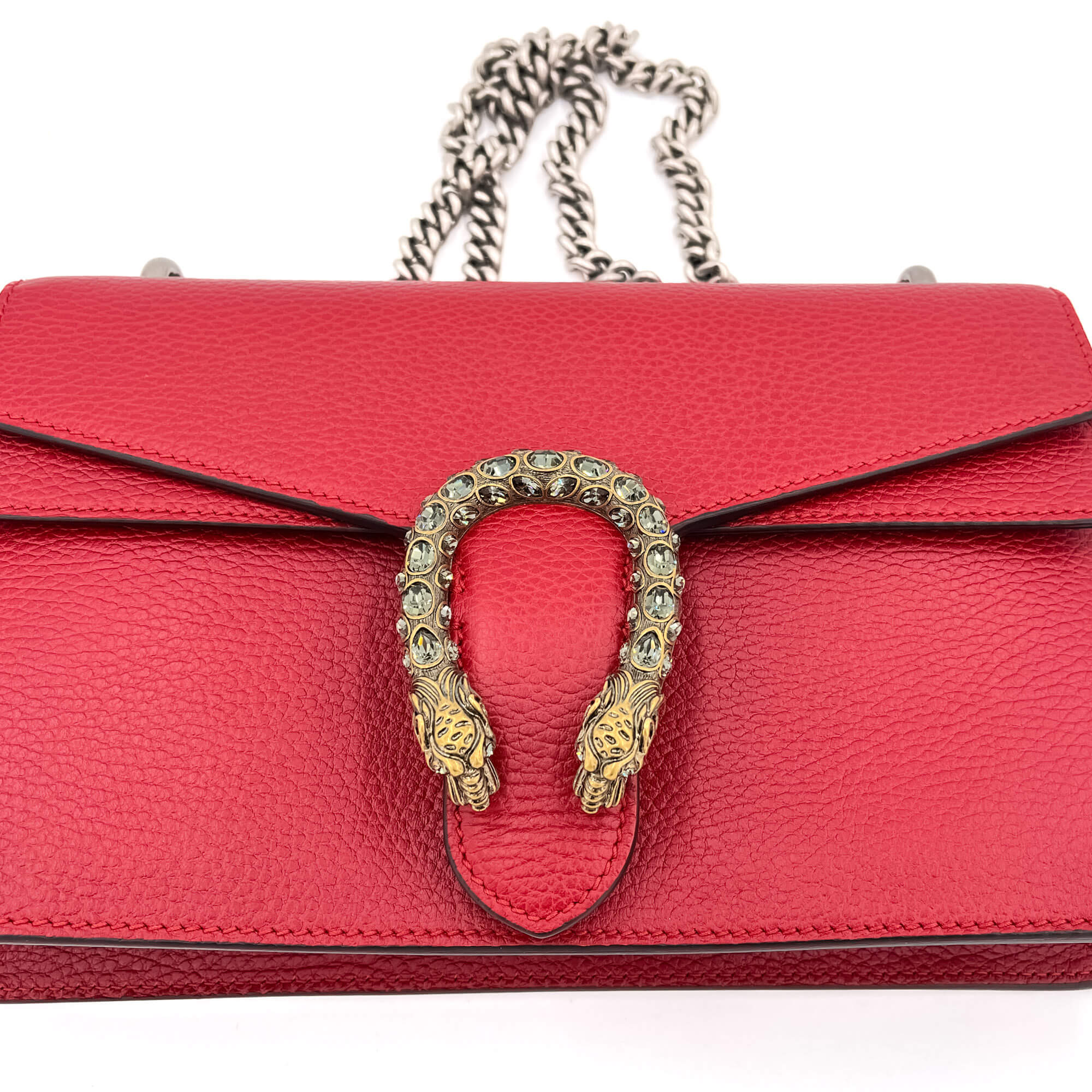 Dionysus GG Small Leather Chain Shoulder Bag Red