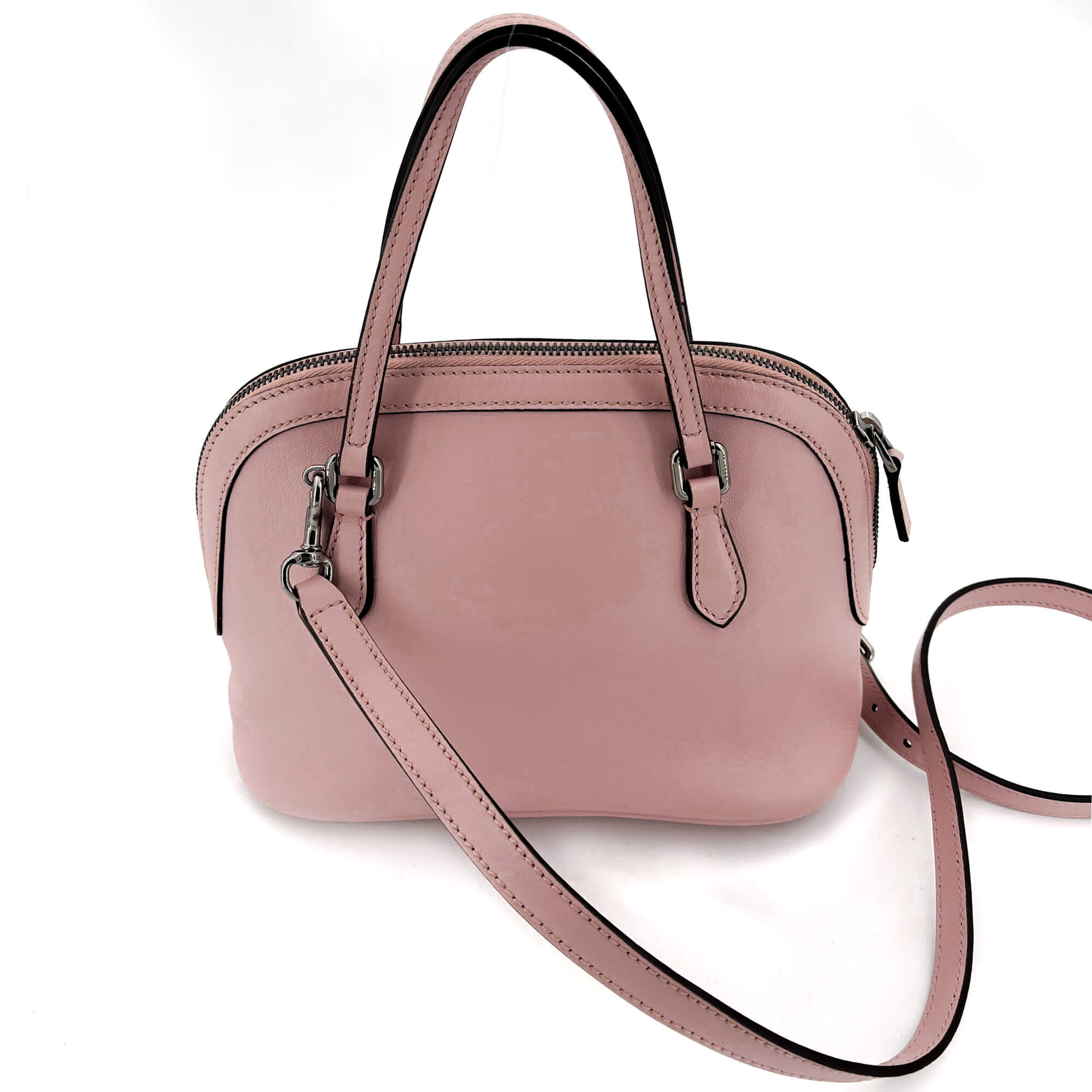 Dome Pink Leather Crossbody Bag