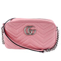 Gucci Light Pink Marmont Crossbody Bag Matelassé Leather