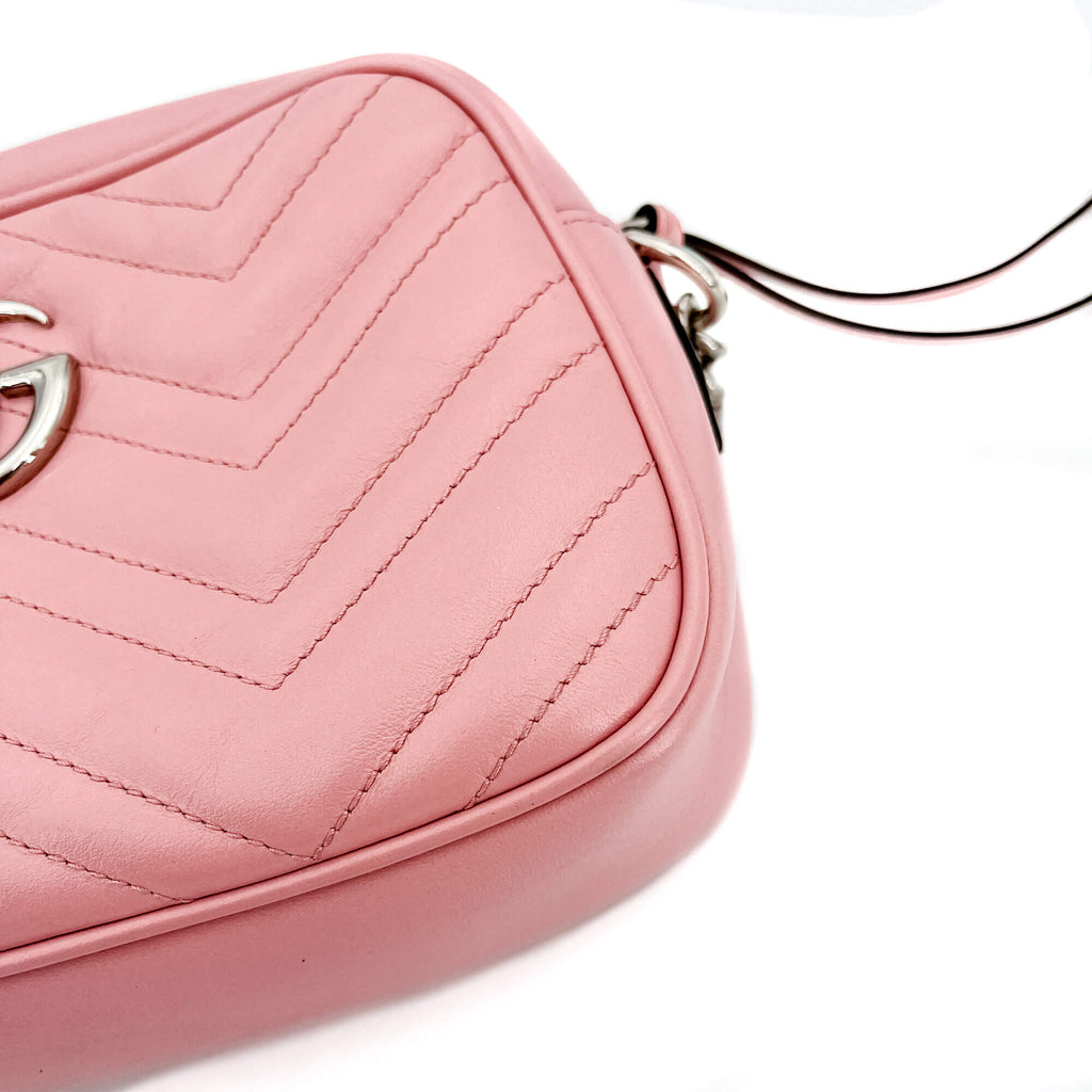 Gucci Light Pink Marmont Crossbody Bag Matelassé Leather