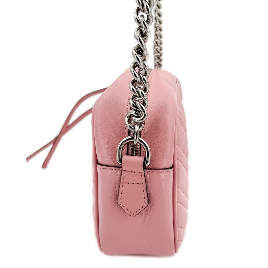 Gucci Light Pink Marmont Crossbody Bag Matelassé Leather