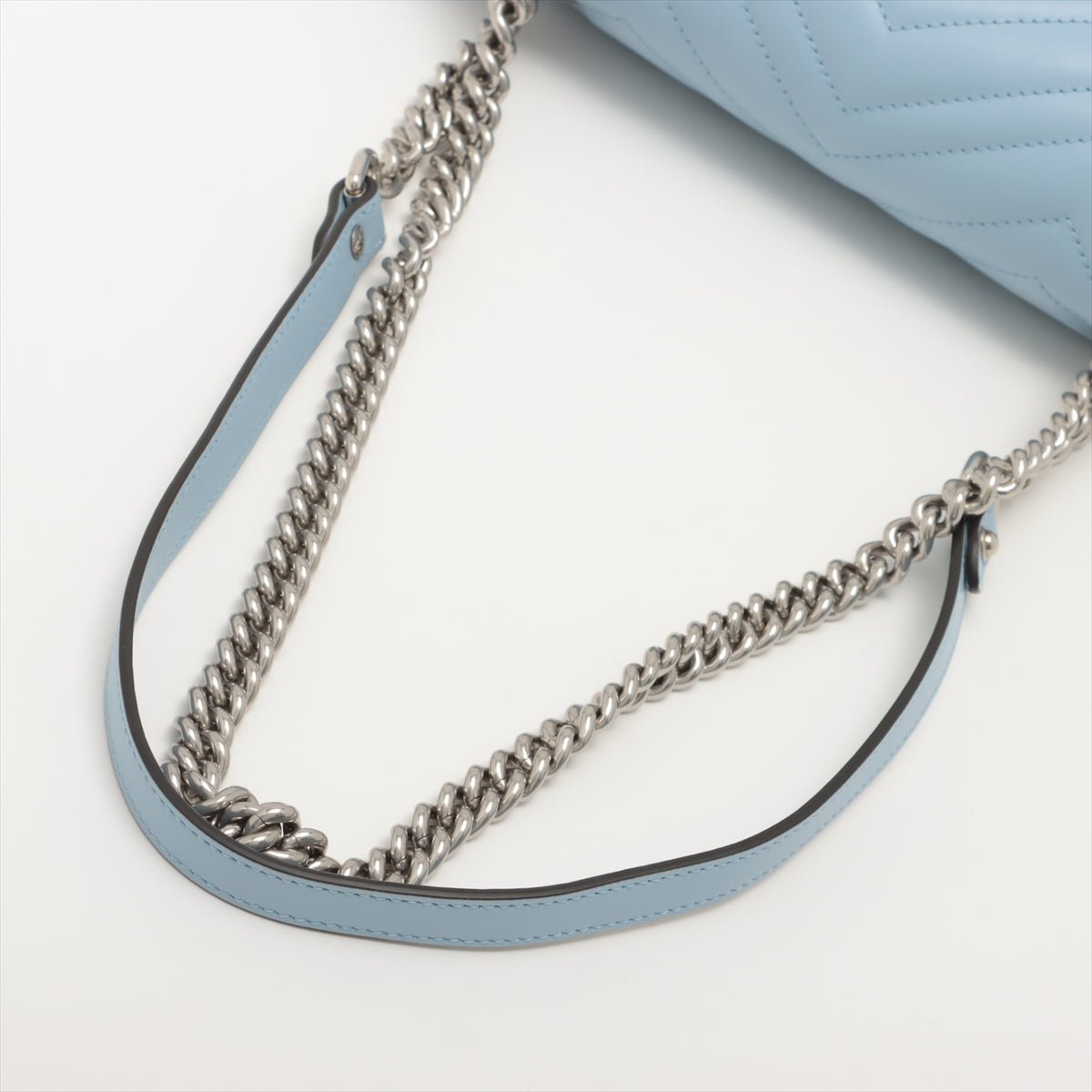 GG Marmont Leather Chain Shoulder Bag Azure