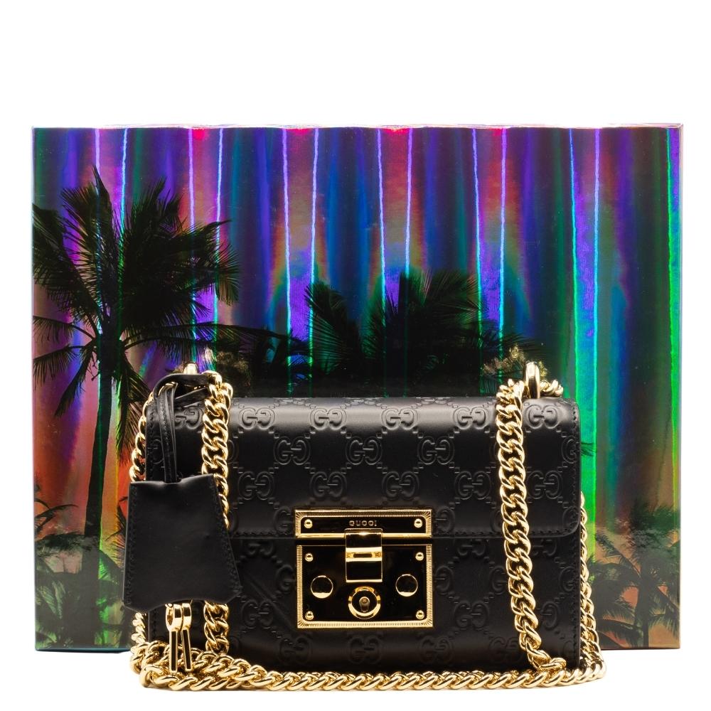 Gucci Padlock Crossbody Black Leather