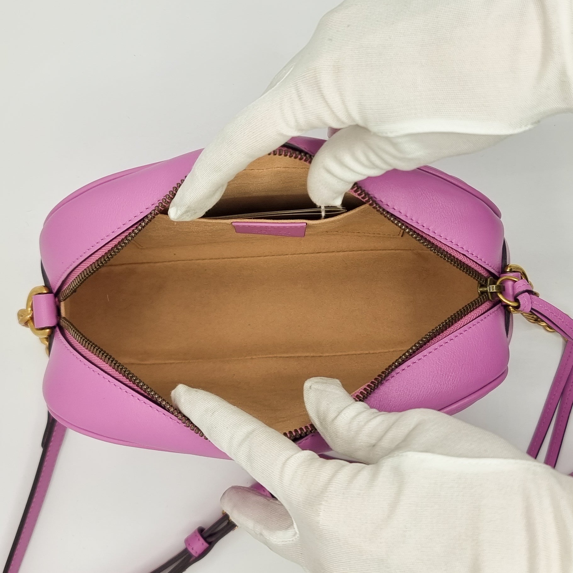 Gucci Pink Marmont Crossbody Bag Matelassé Leather