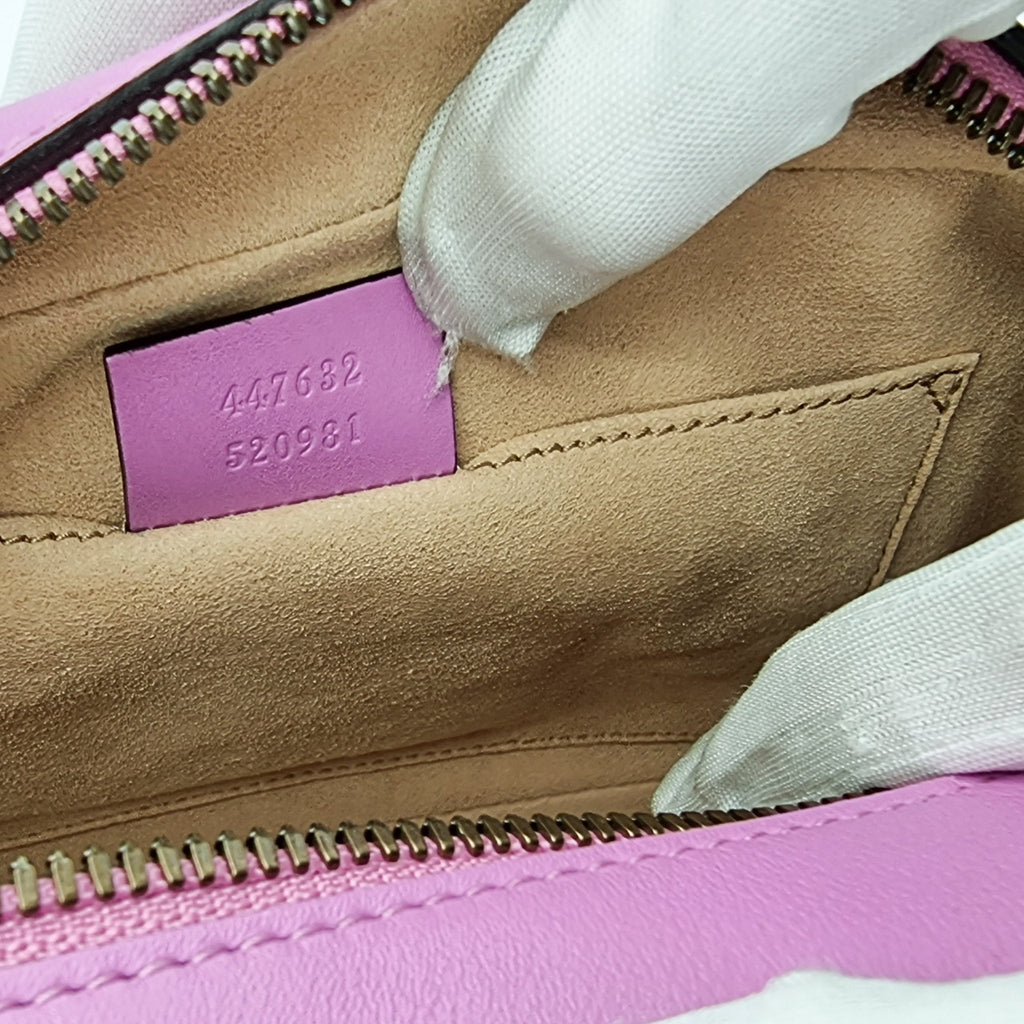 Gucci Pink Marmont Crossbody Bag Matelassé Leather