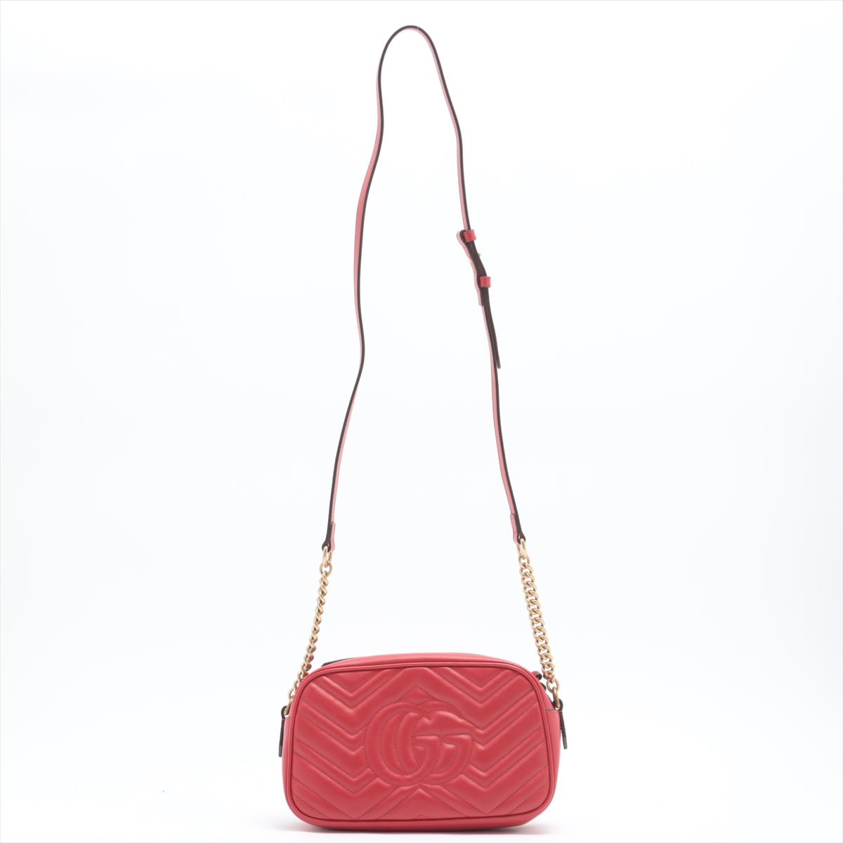 Gucci Gucci Red Marmont Crossbody Bag Matelassé Leather