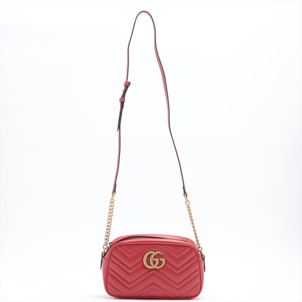 Gucci Gucci Red Marmont Crossbody Bag Matelassé Leather