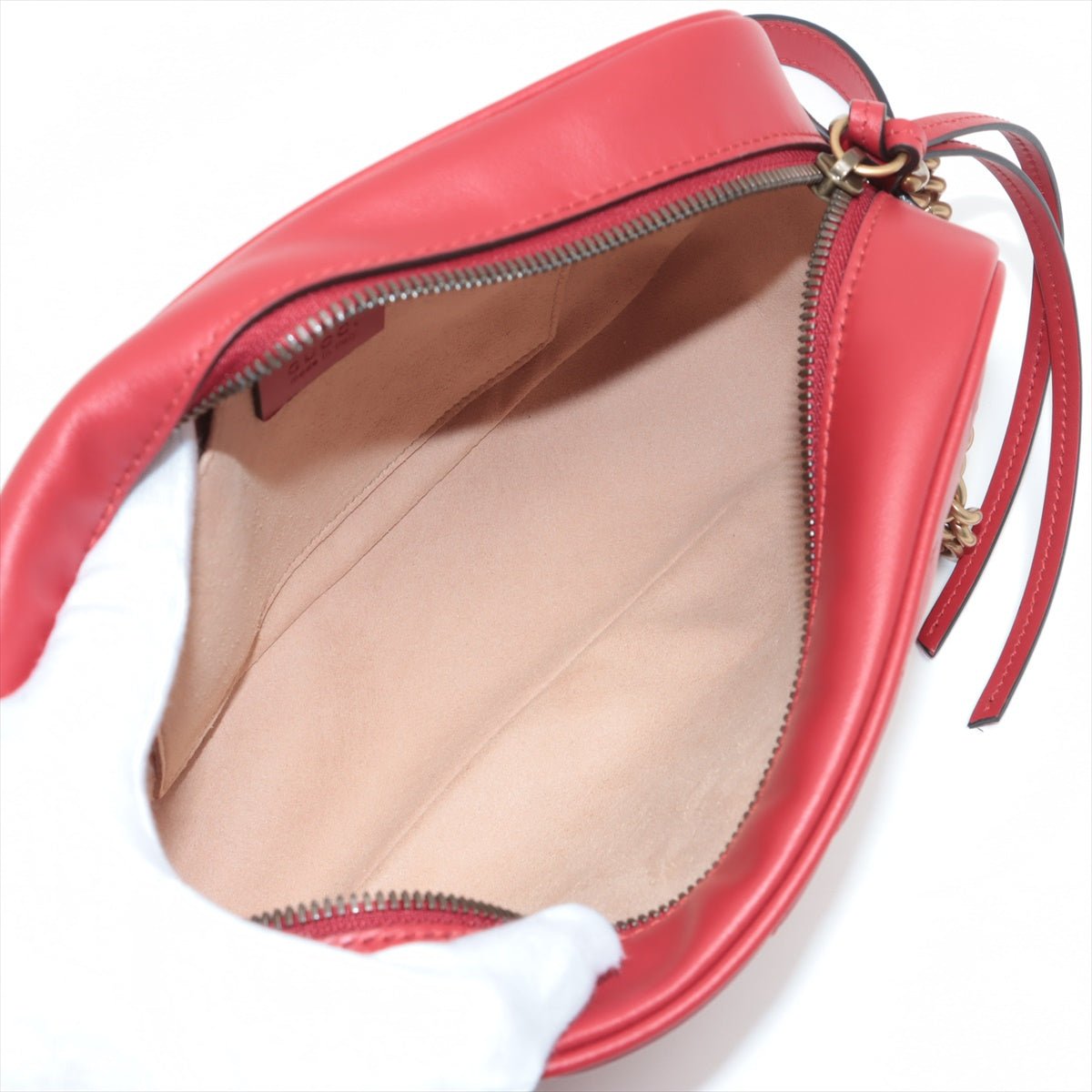 Gucci Gucci Red Marmont Crossbody Bag Matelassé Leather