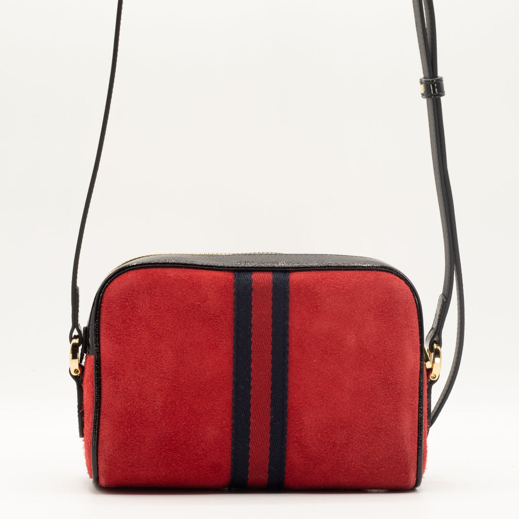 Ophidia Red Suede Small Shoulder Bag
