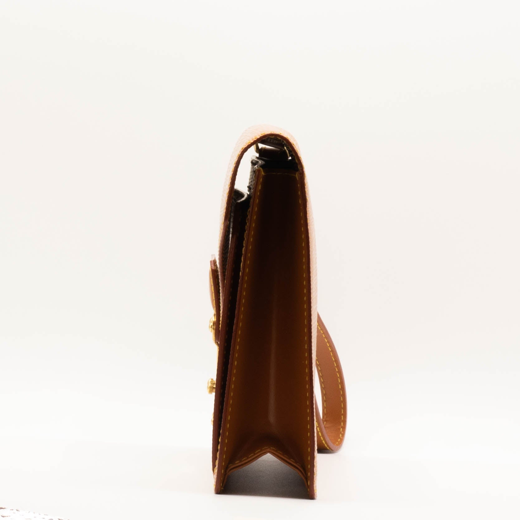 Epi Sellier Dragonne Clutch Brown  M52618