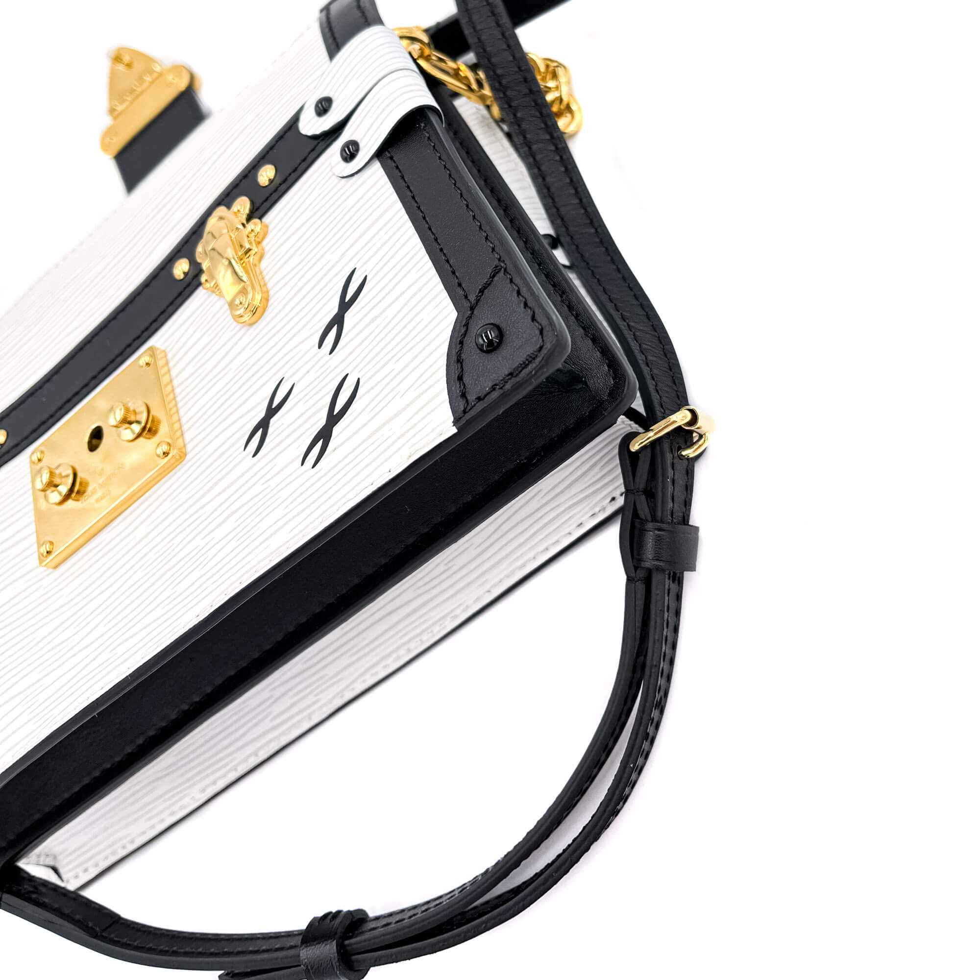 Trunk Clutch Epi Leather White Bag