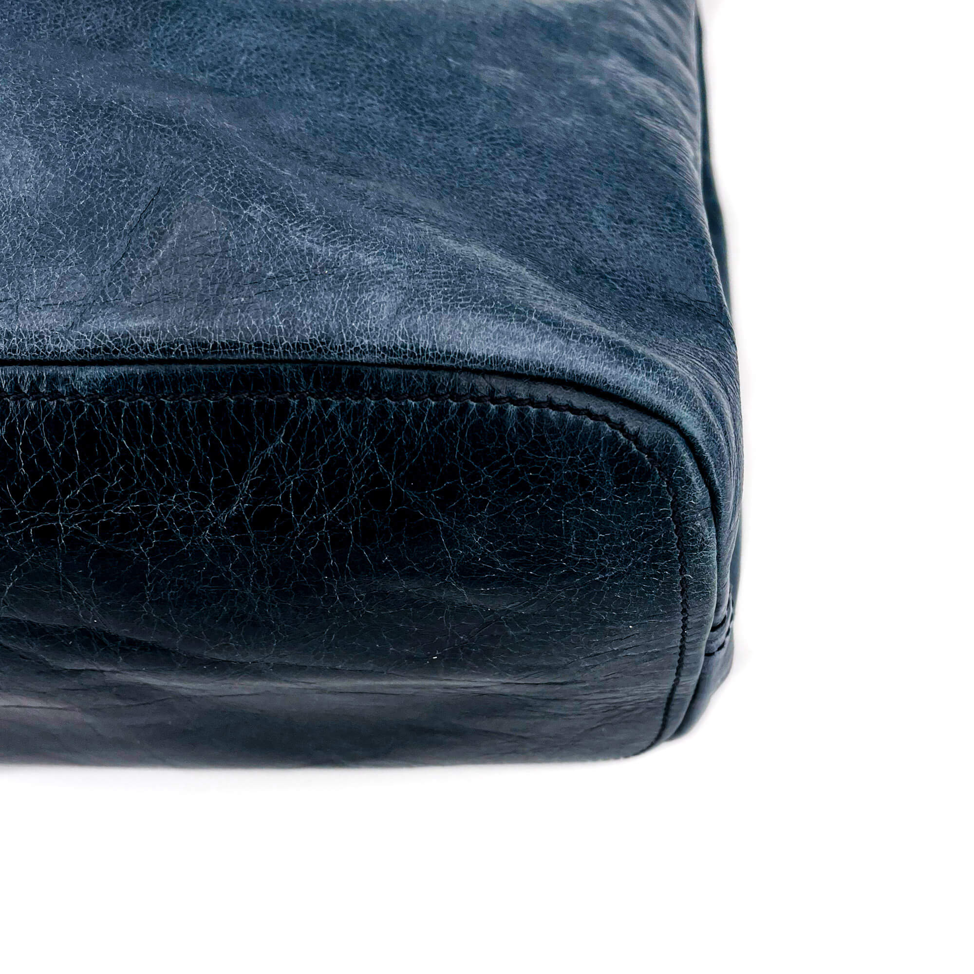 Shoulder Hobo Blue-Gray Leather