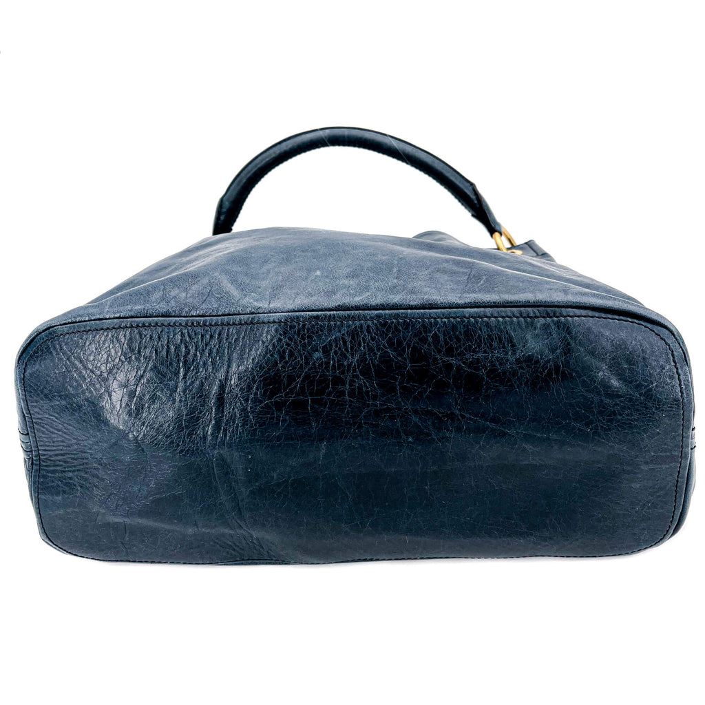 Shoulder Hobo Blue-Gray Leather