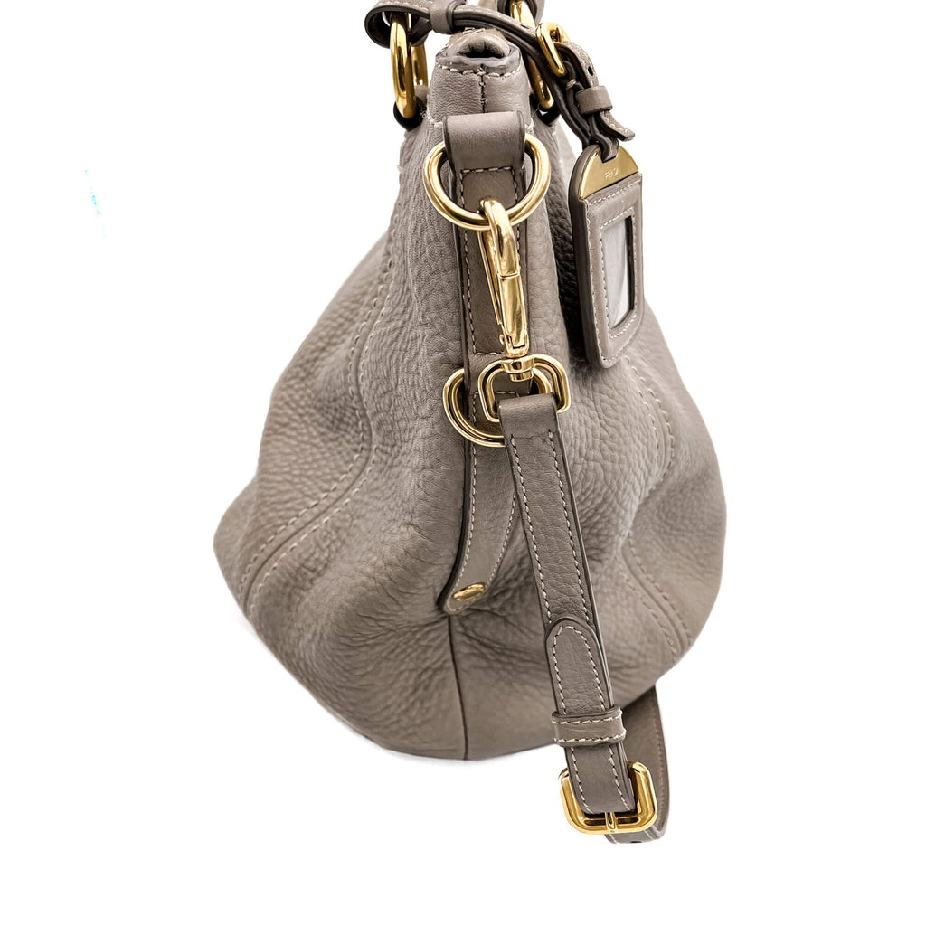Vitello Daino Shoulder Bag Argilla