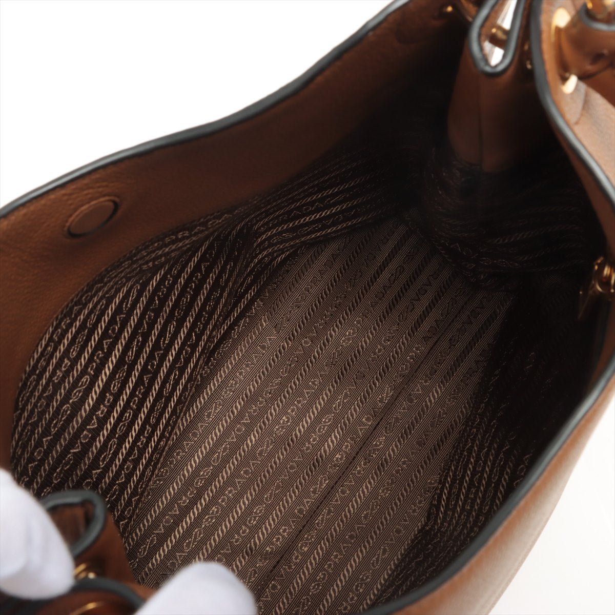 Vitello Phenix Leather One Shoulder Brown