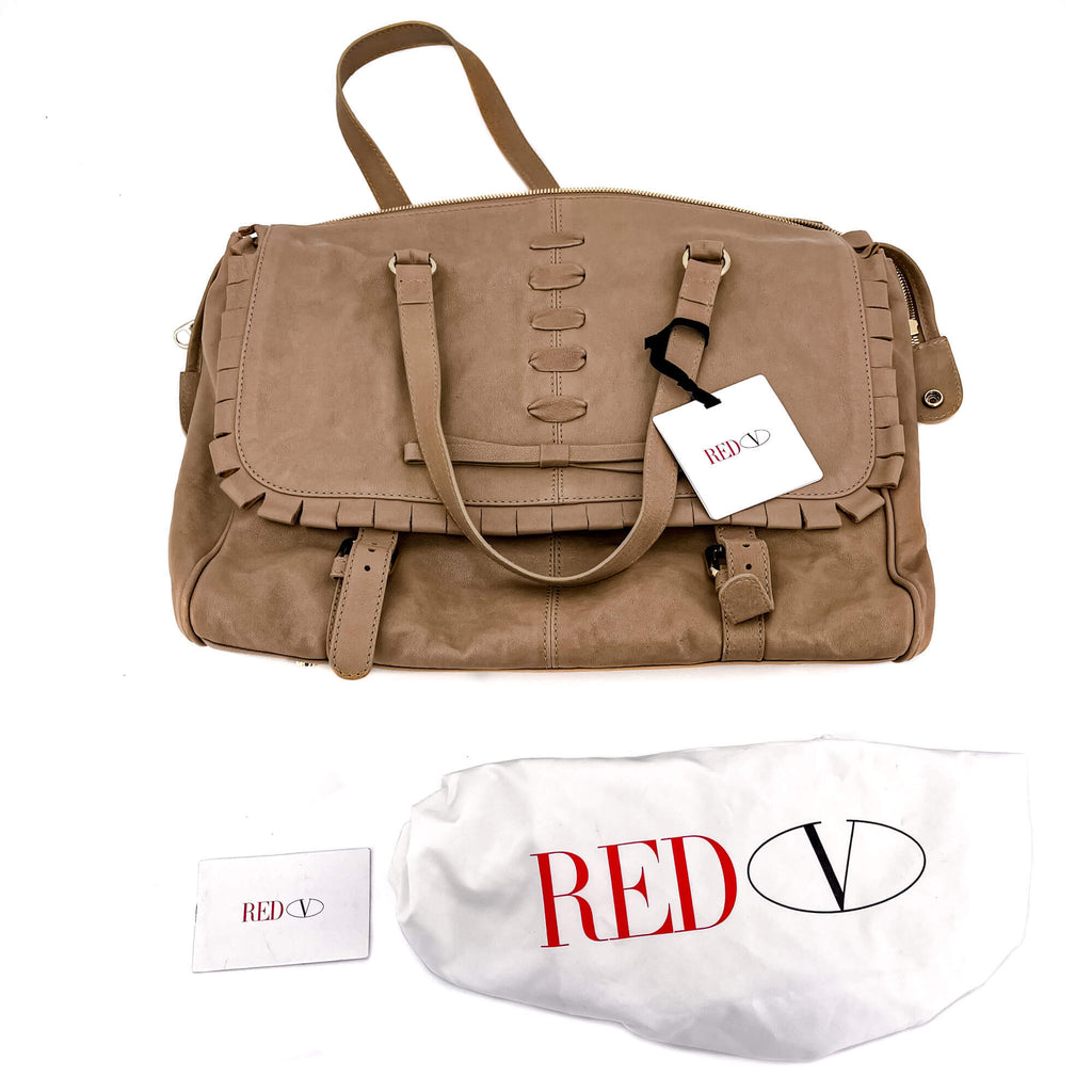 Shoulder Bag Beige Leather