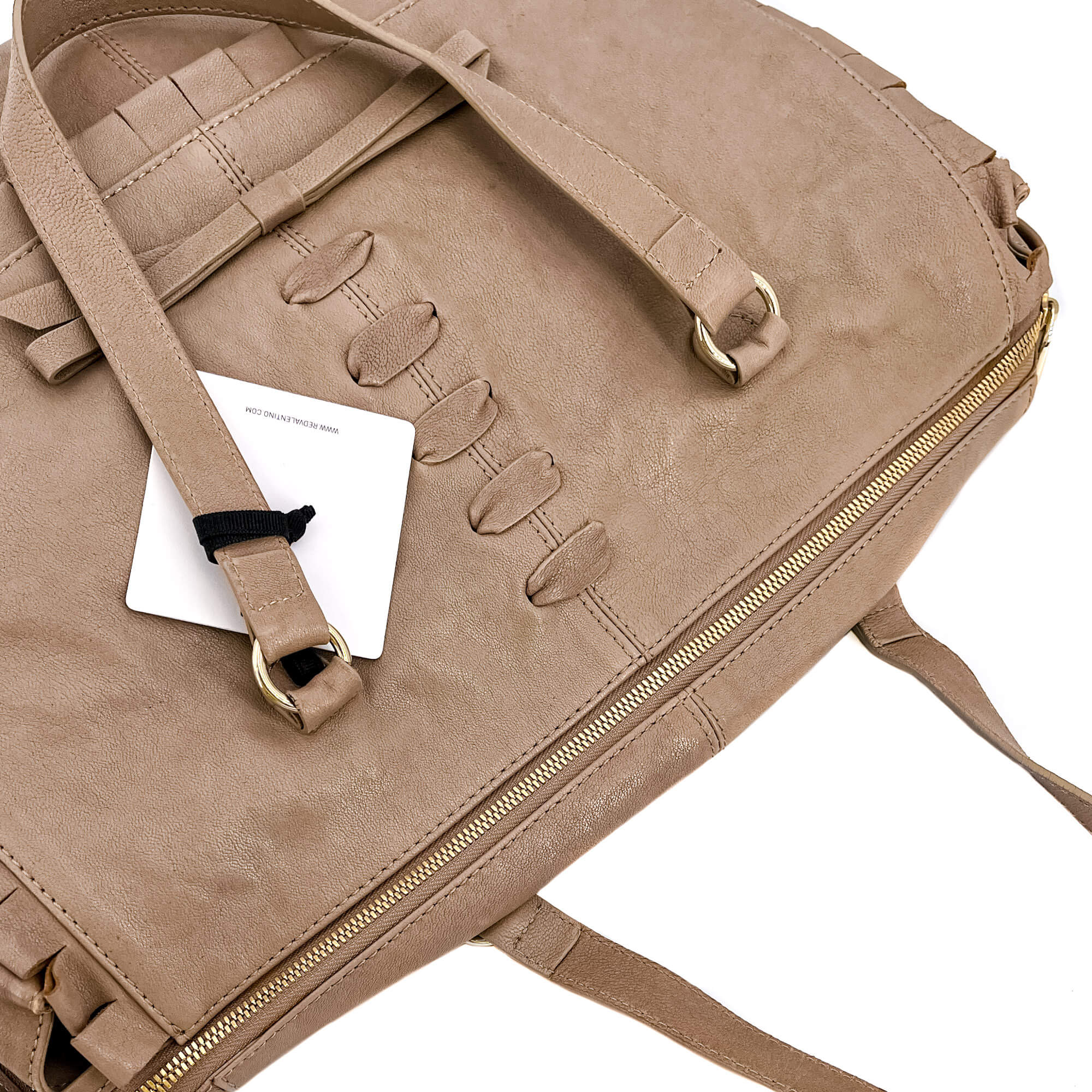 Shoulder Bag Beige Leather