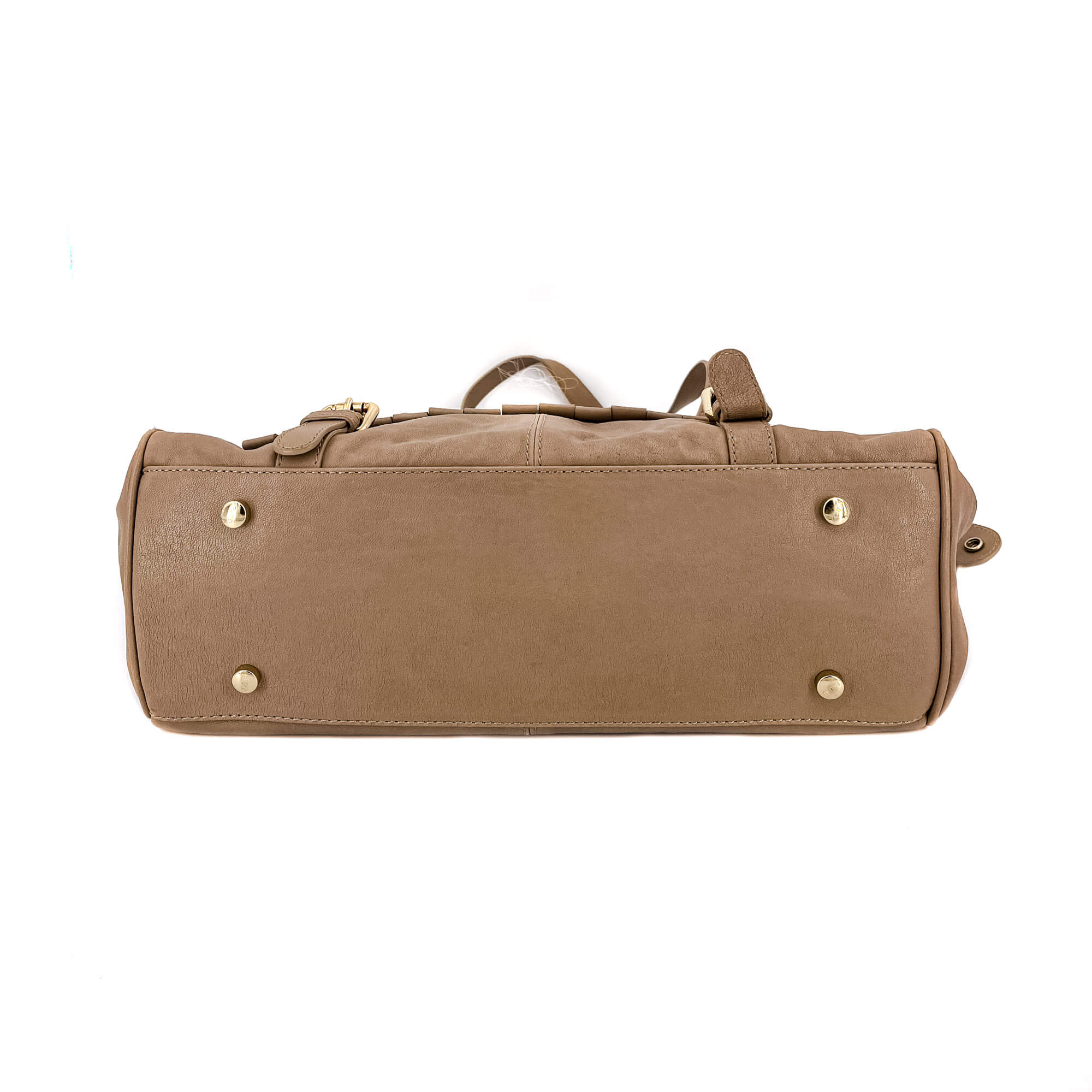 Shoulder Bag Beige Leather