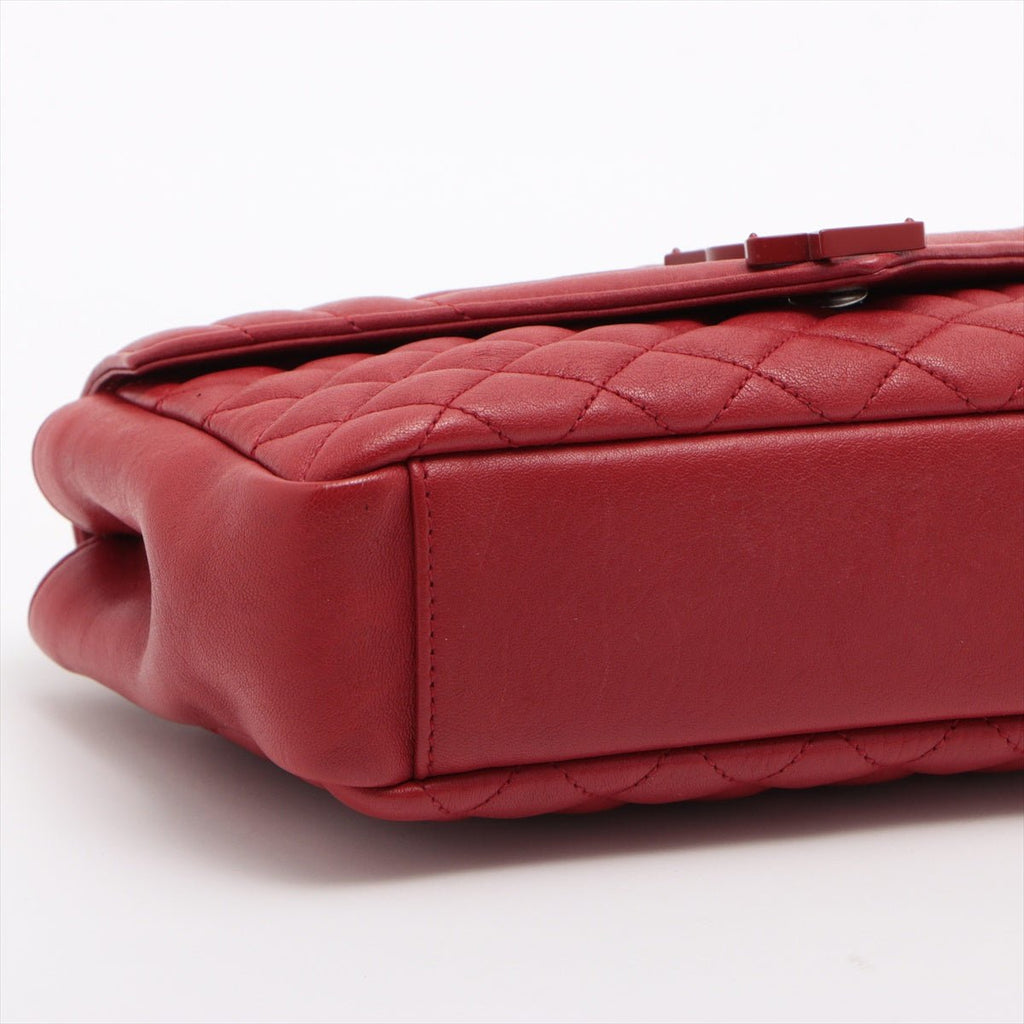 Envelope Leather Red Chain Shoulder Bag