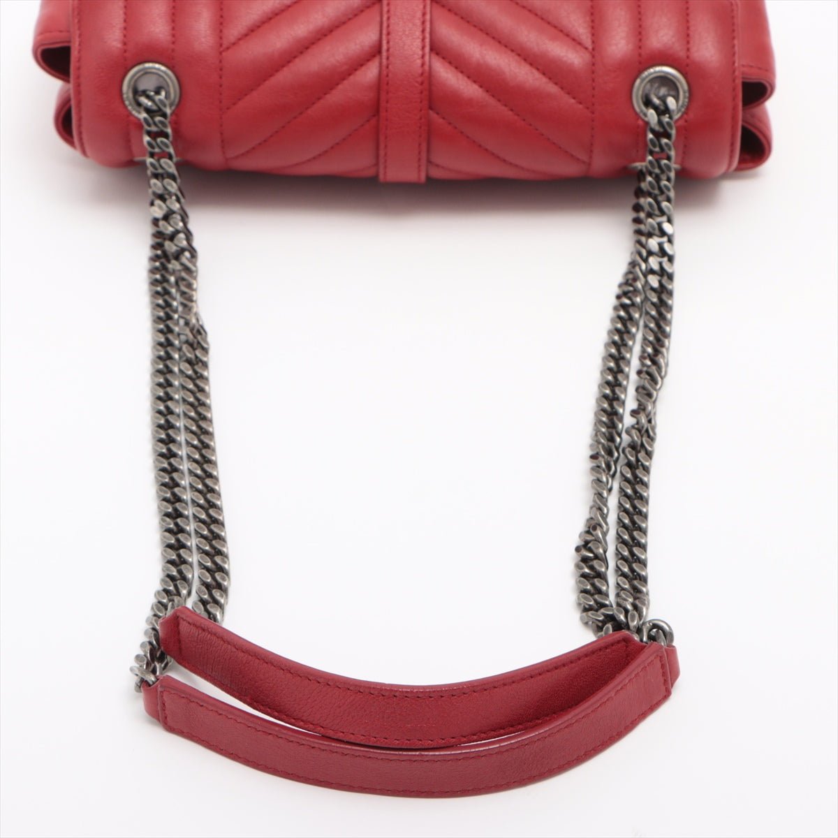 Envelope Leather Red Chain Shoulder Bag